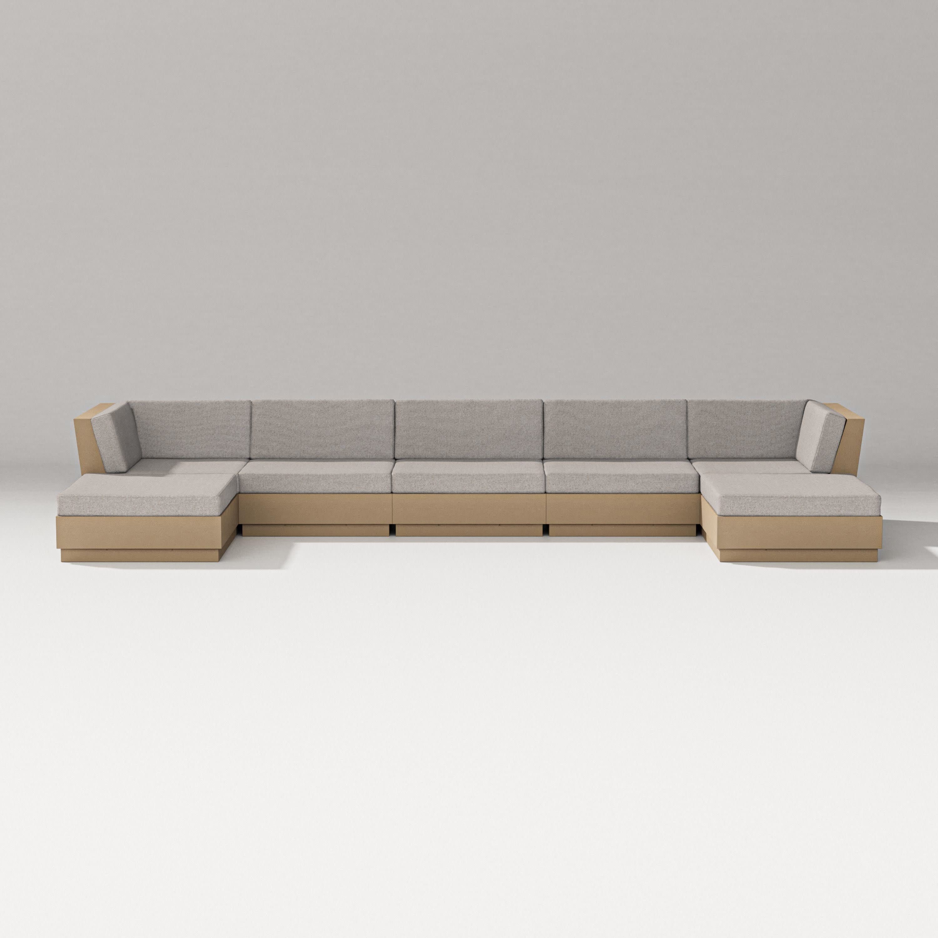 Elevate 7-Piece Double Chaise Sectional in Vintage Sahara / Weathered Tweed