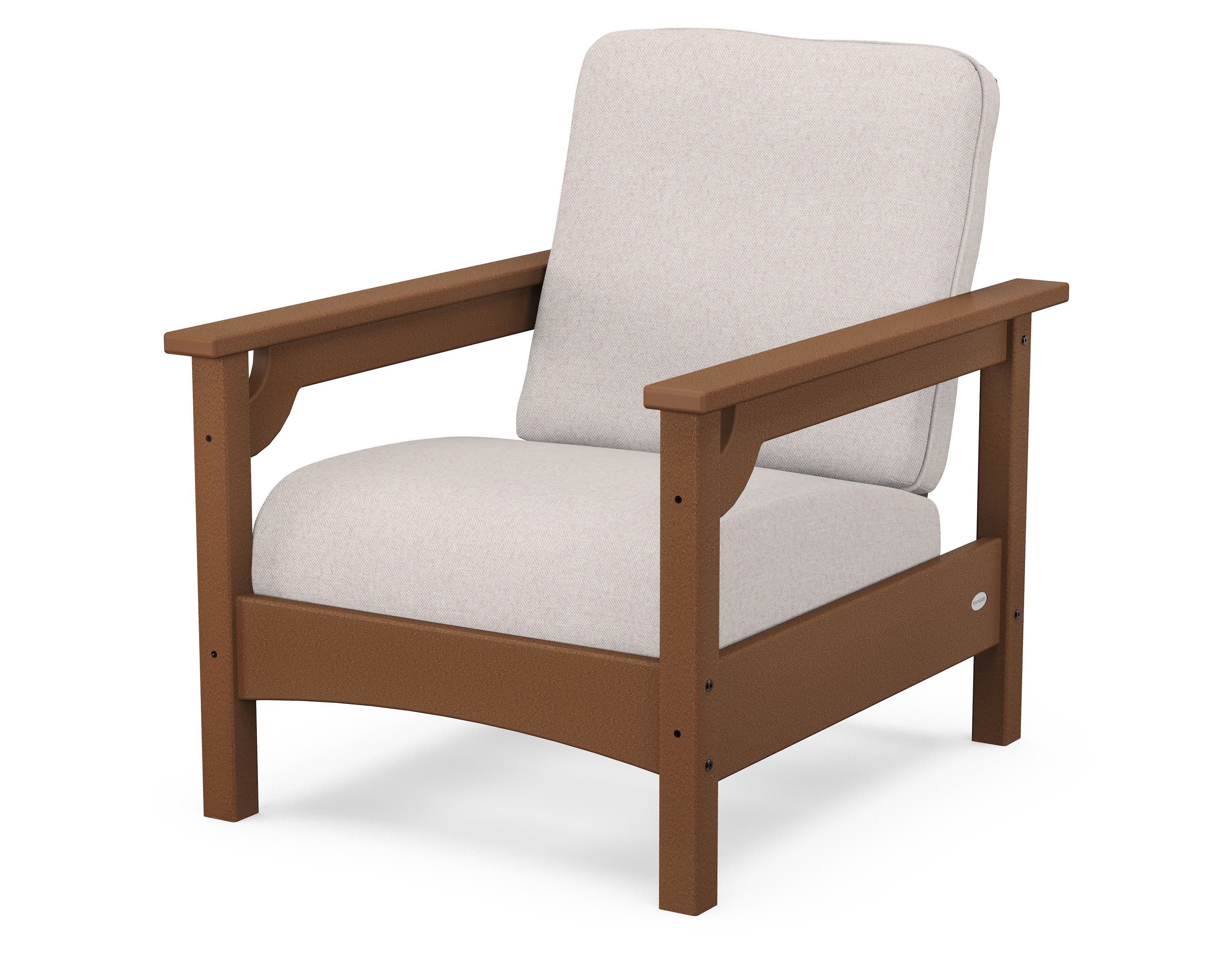 Club Chair in Teak / Dune Burlap