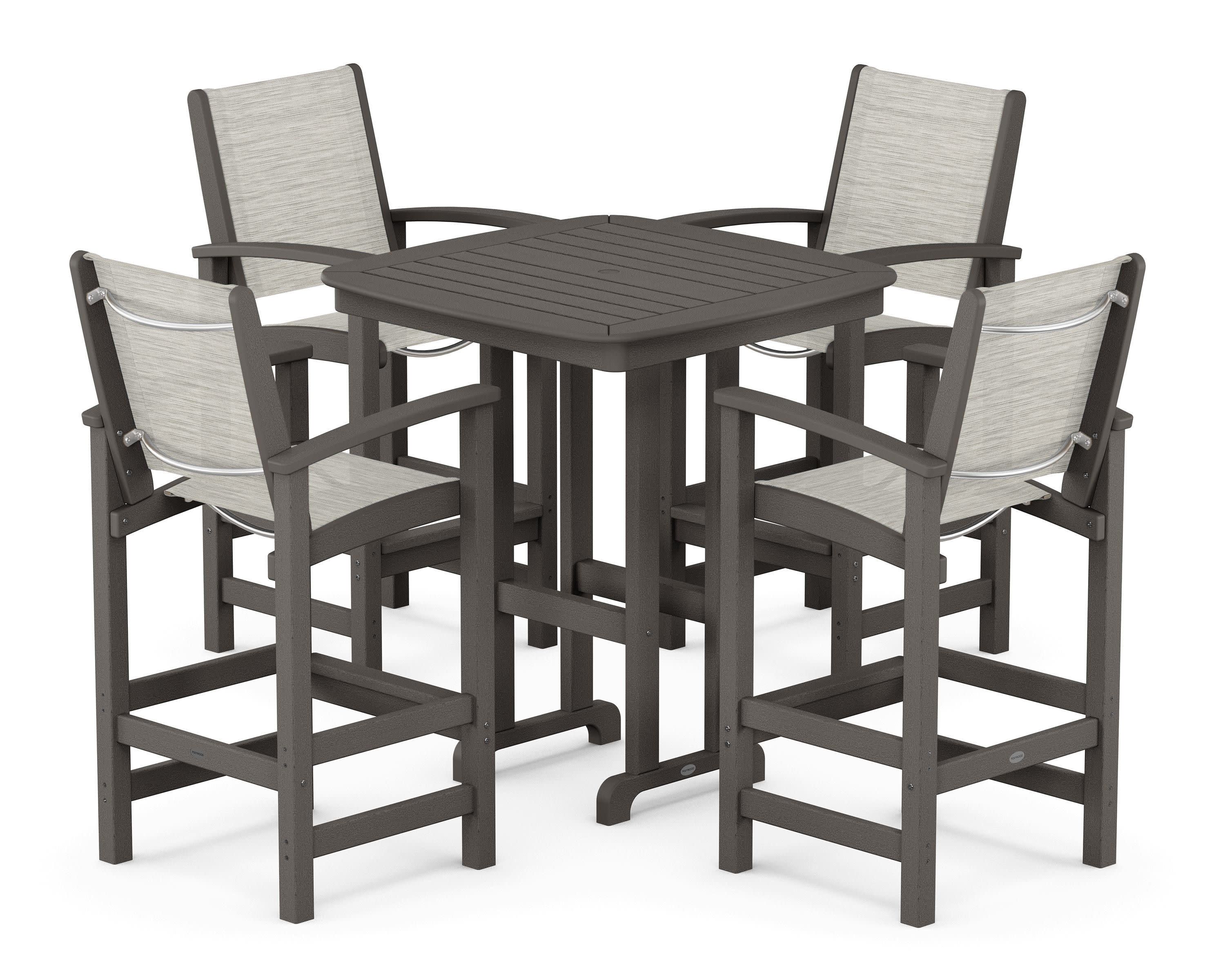 Coastal 5-Piece Bar Set in Vintage Coffee / Birch Sling
