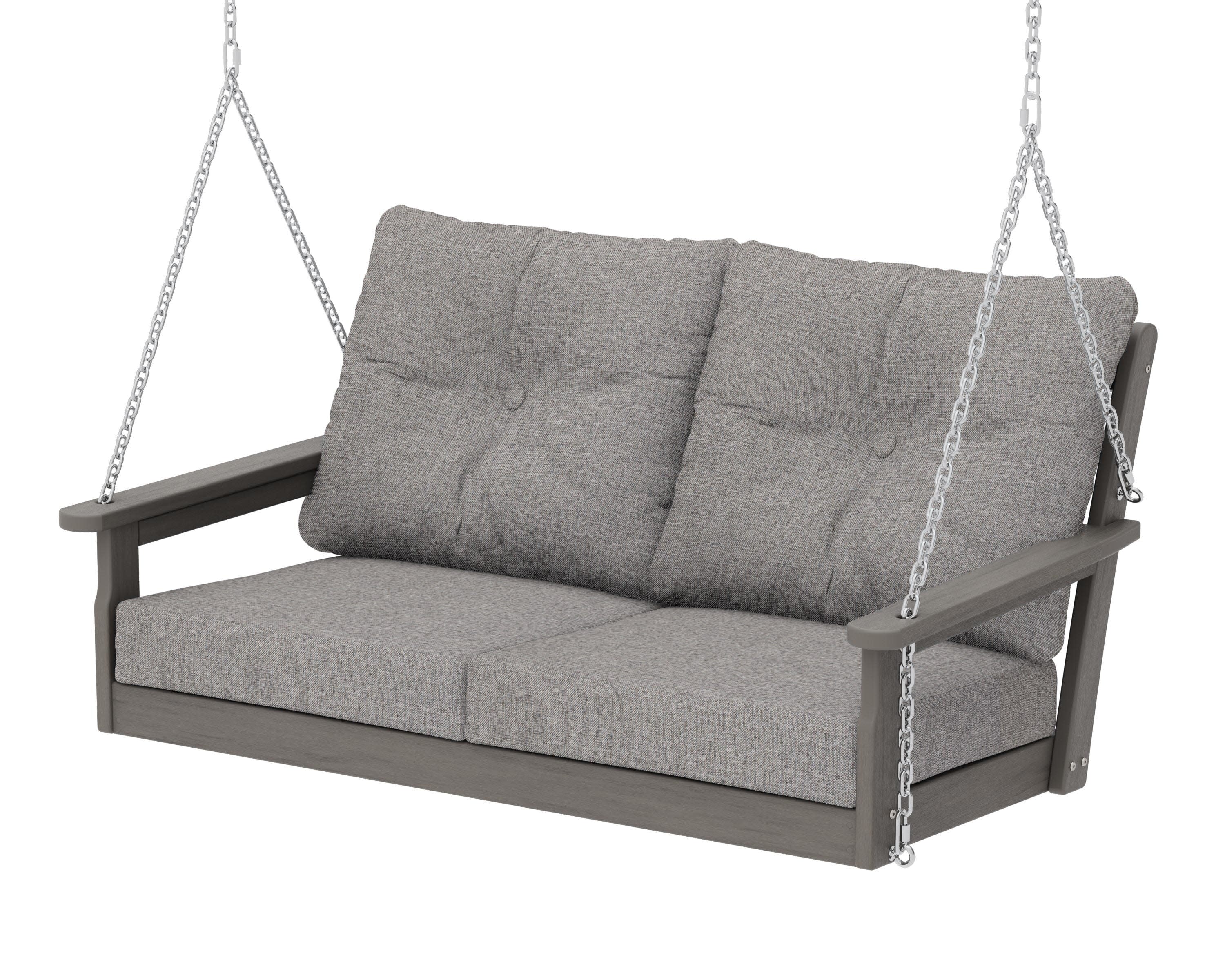 Vineyard Deep Seating Swing in Driftwood / Grey Mist