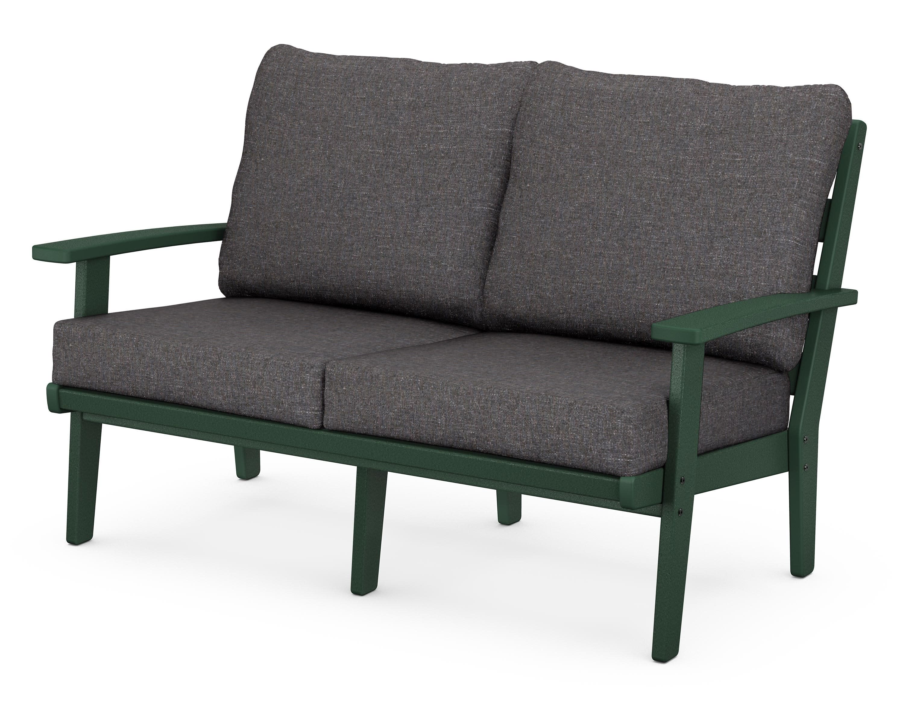 Grant Park Deep Seating Loveseat in Green / Ash Charcoal