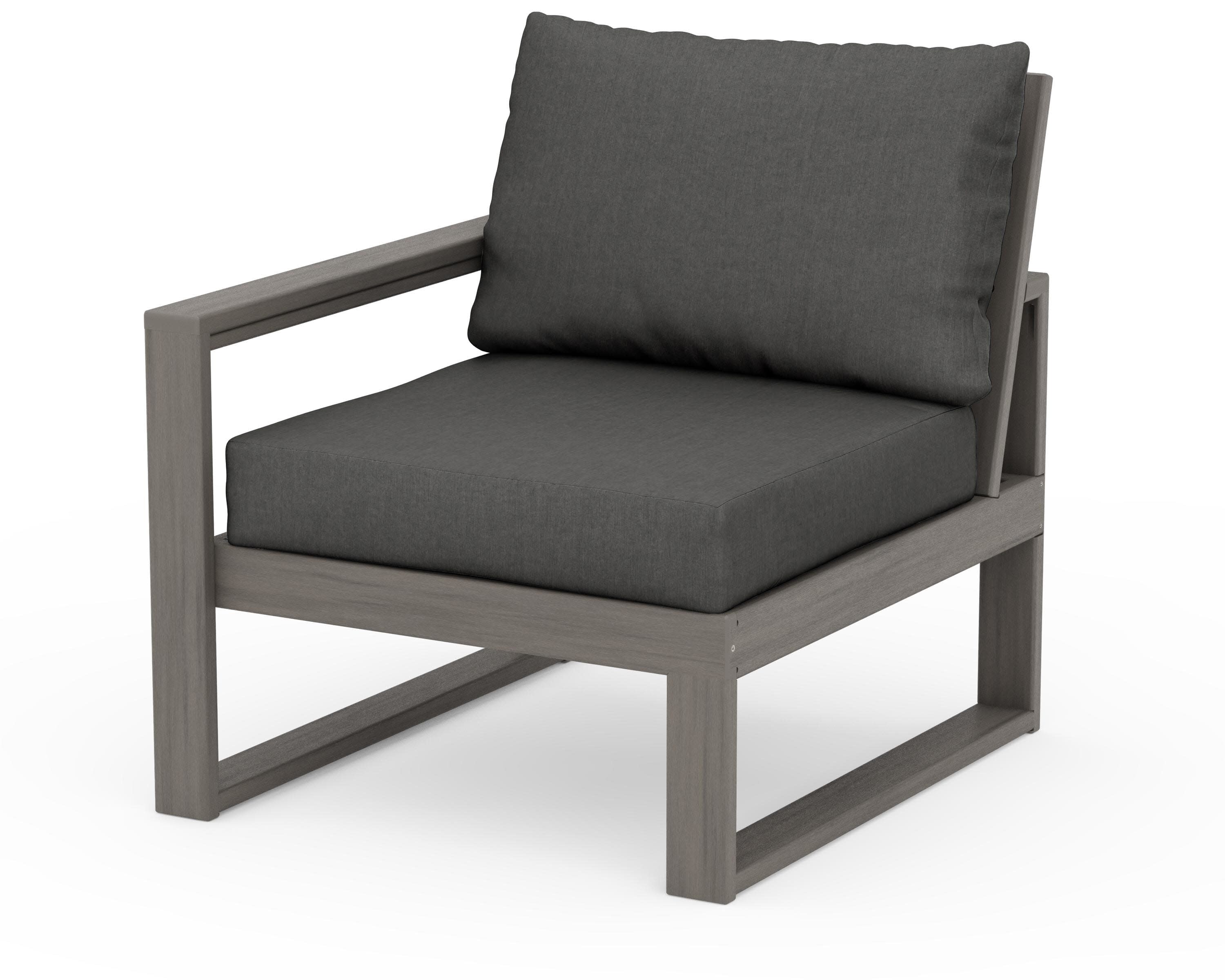 EDGE Modular Left Arm Chair in Driftwood / Spectrum Carbon