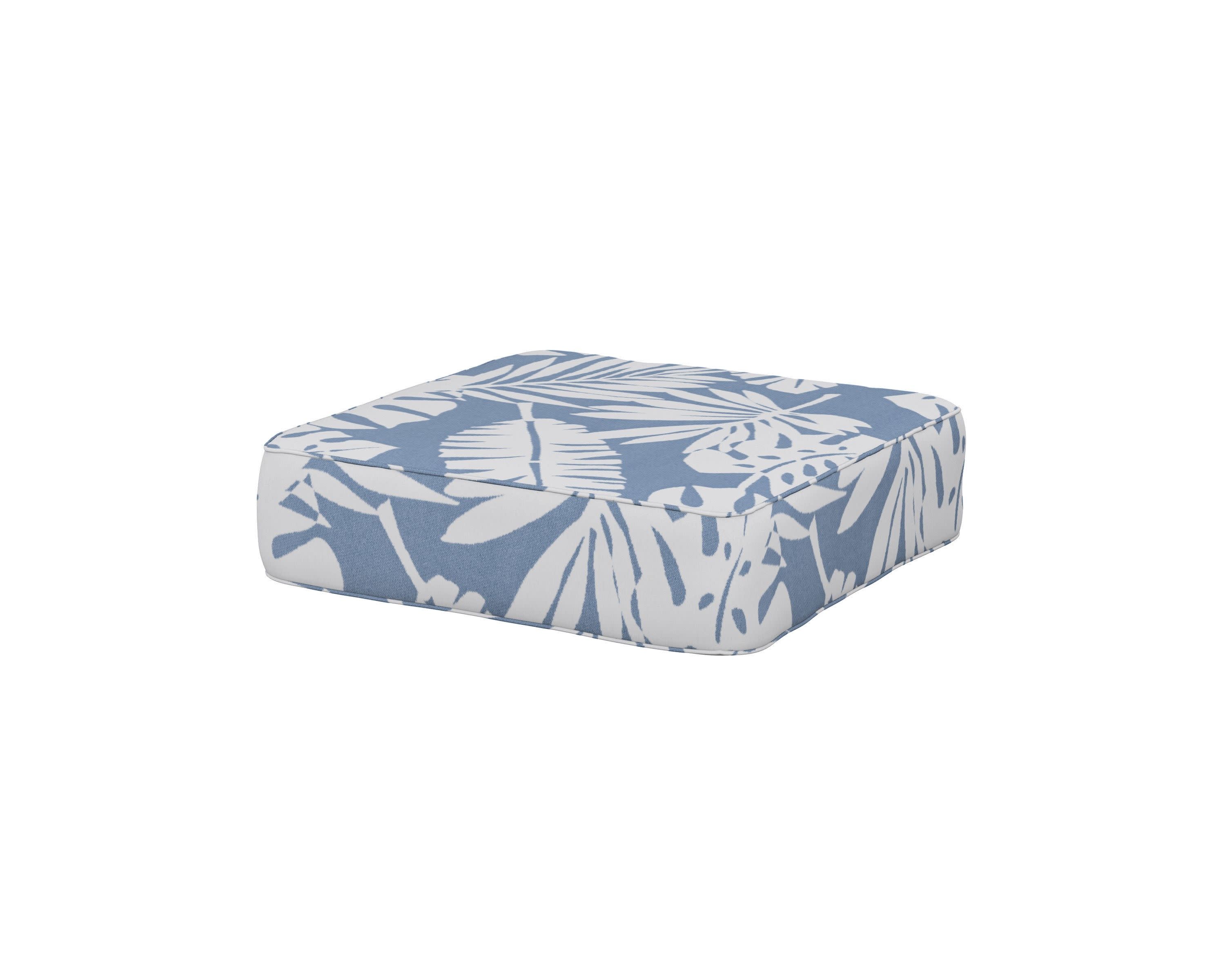 Ateeva 4000 Ottoman Cushion in Leaf Sky Blue