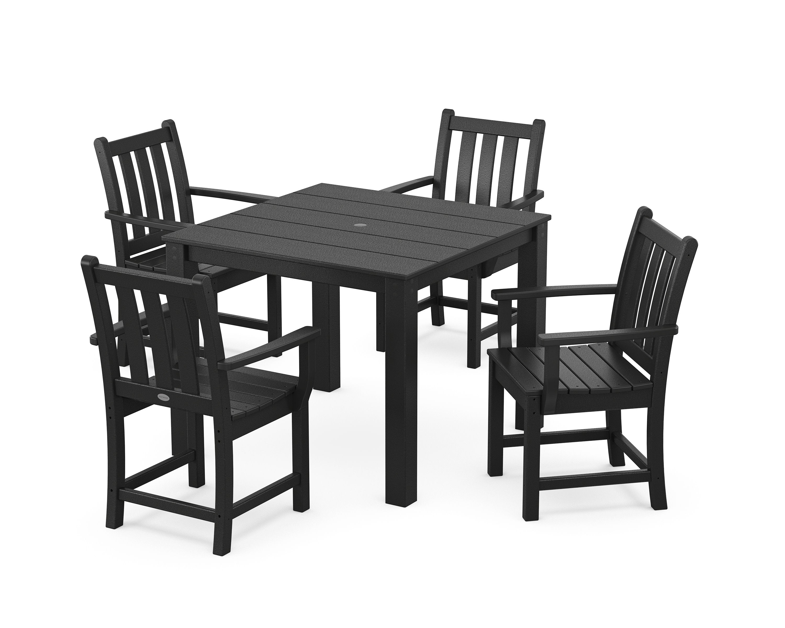 Traditional Garden 5-Piece Parsons Dining Set in Black