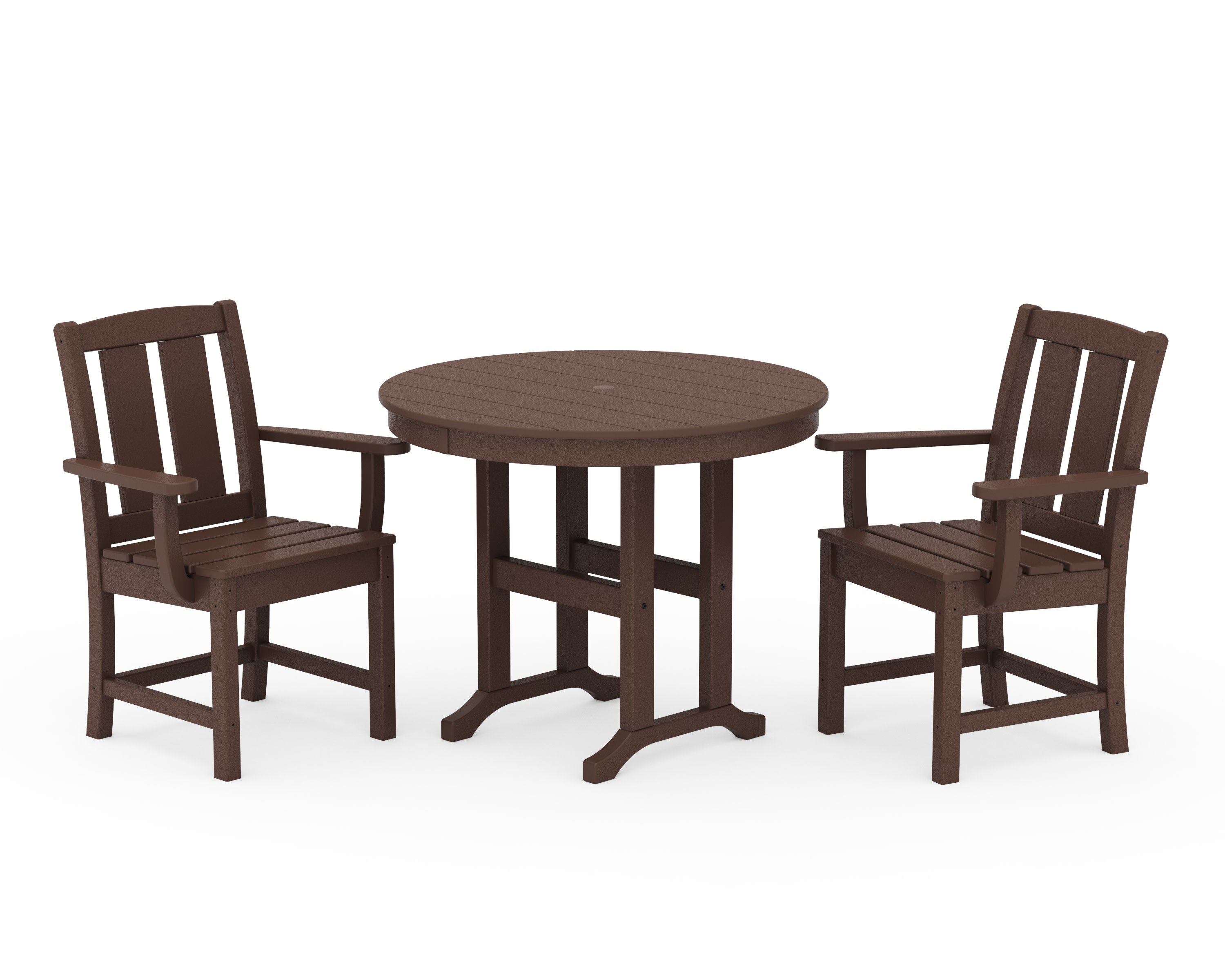 Mission 3-Piece Farmhouse Dining Set in Mahogany