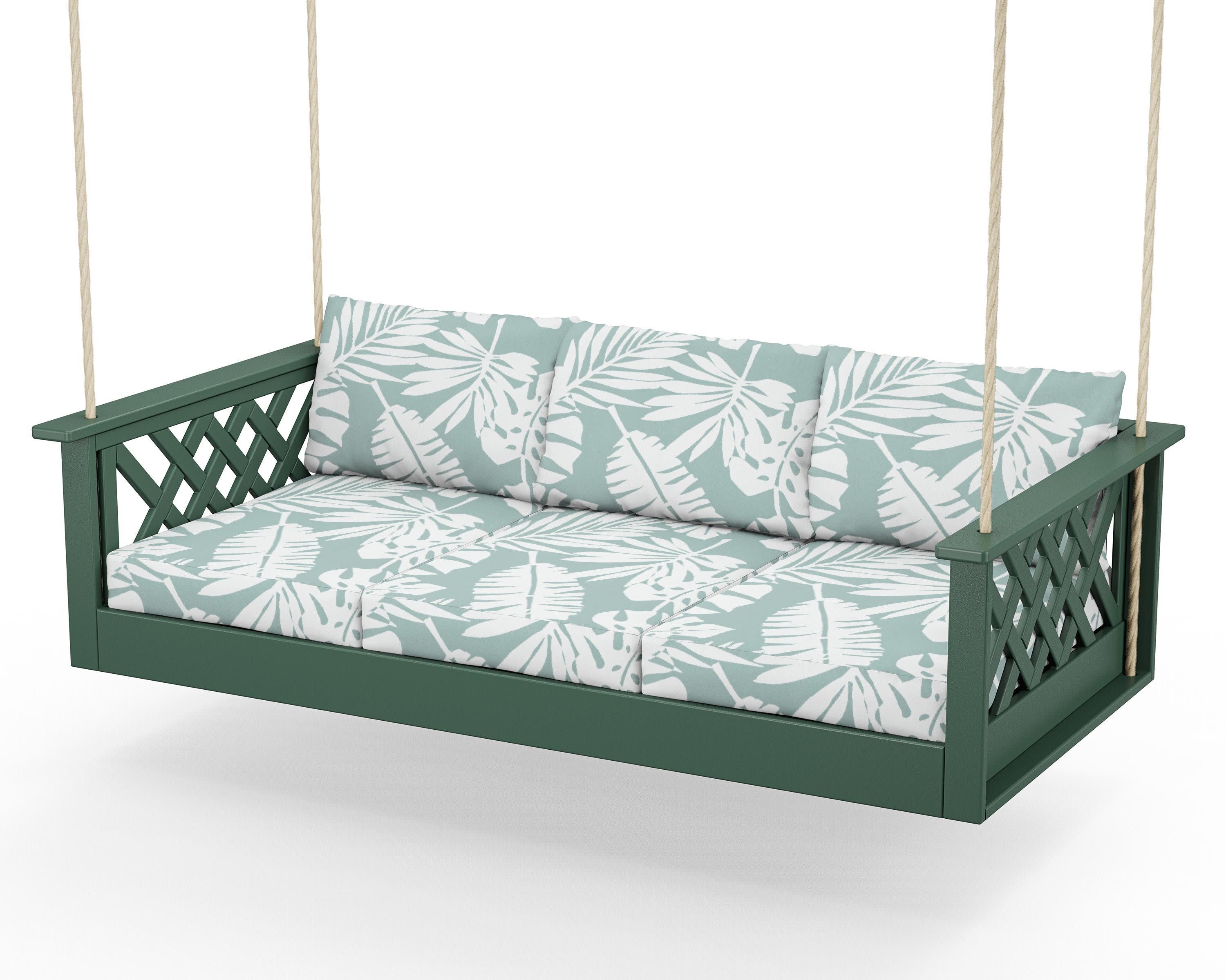 Wovendale Daybed Swing in Green / Leaf Glacier Spa