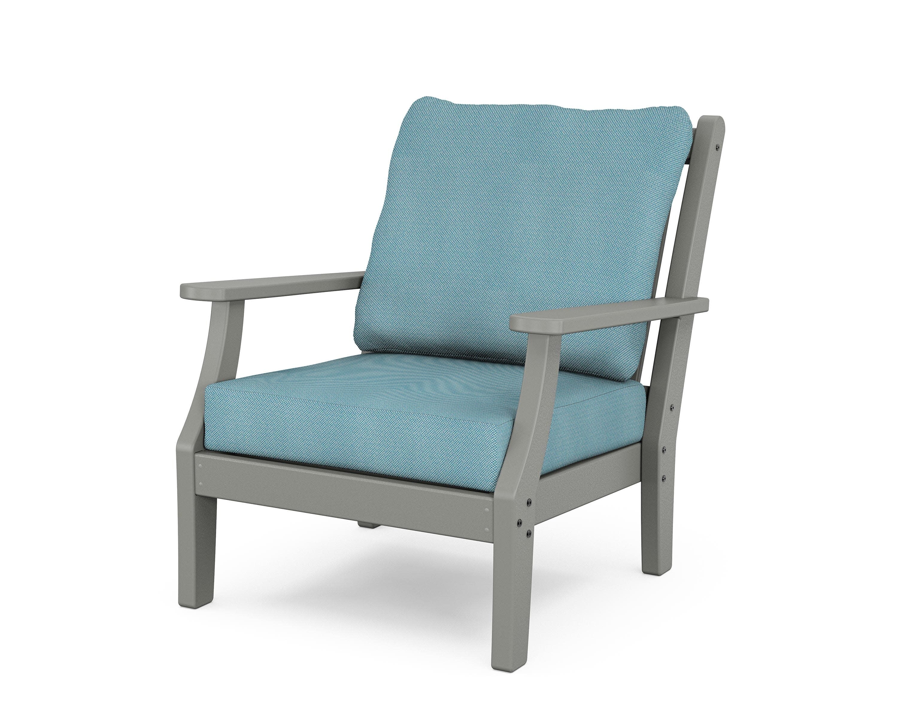 Wovendale Deep Seating Chair in Slate Grey / Lattice Sky Blue