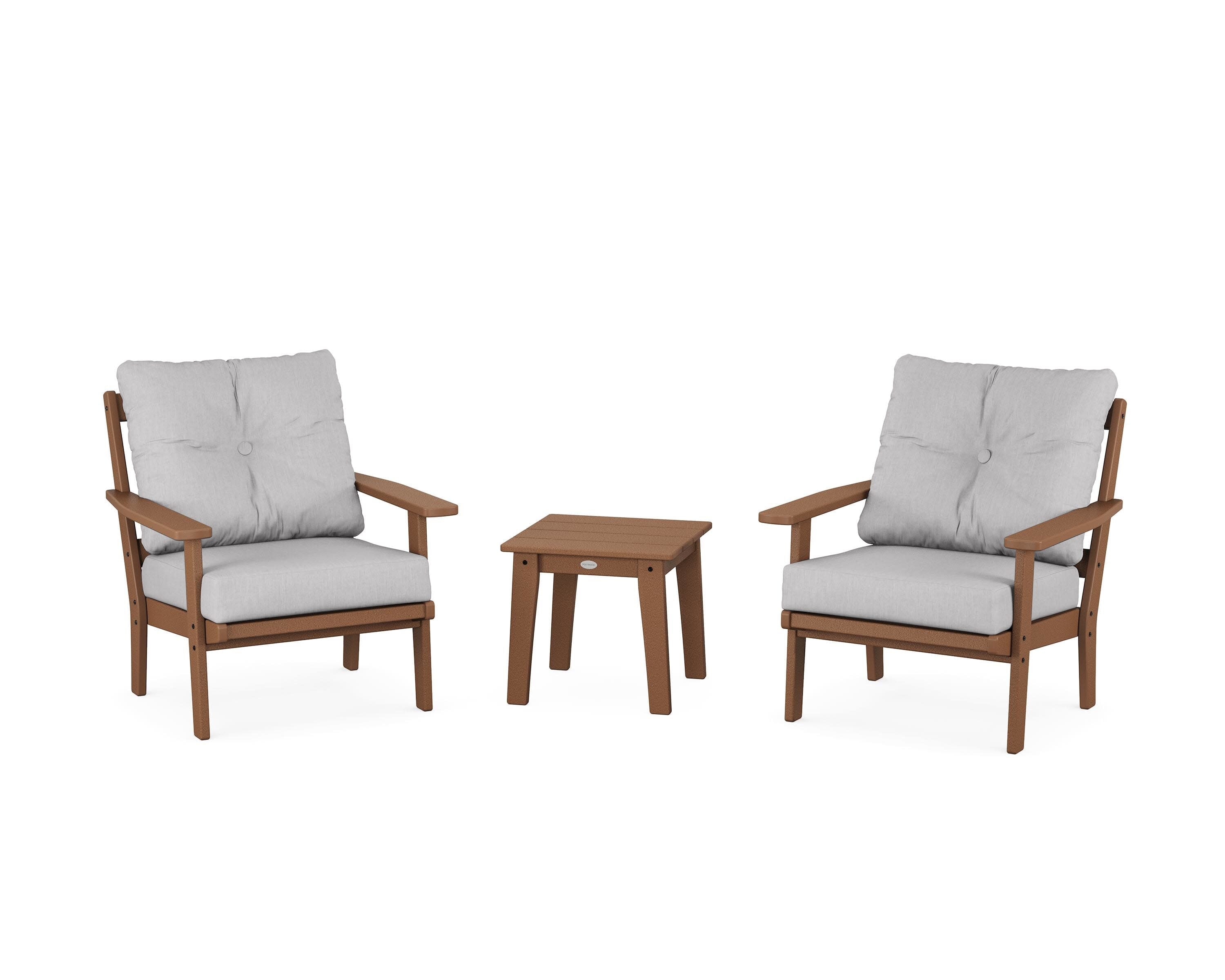 Oxford 3-Piece Deep Seating Set in Teak / Granite