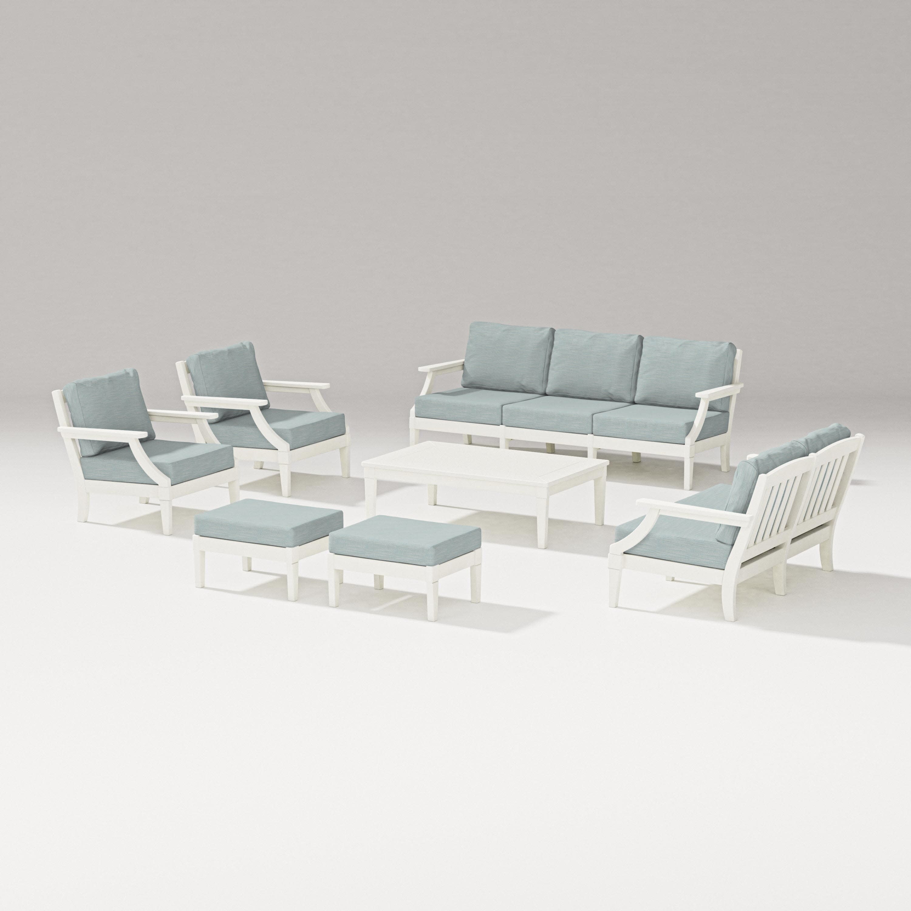 Estate 7-Piece Lounge Sofa Set in Vintage White / Soothe Mist