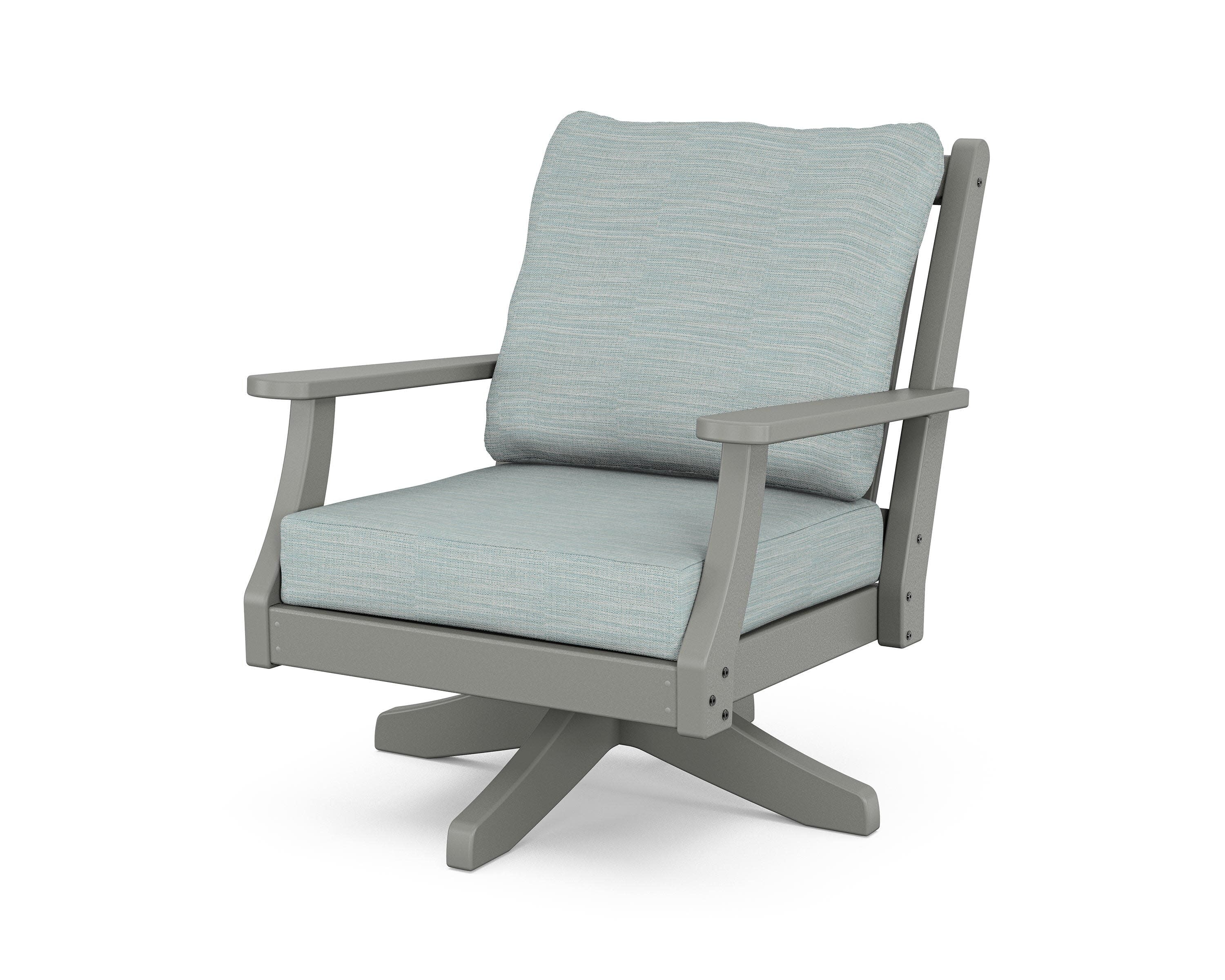 Wovendale Deep Seating Swivel Chair in Slate Grey / Soothe Mist