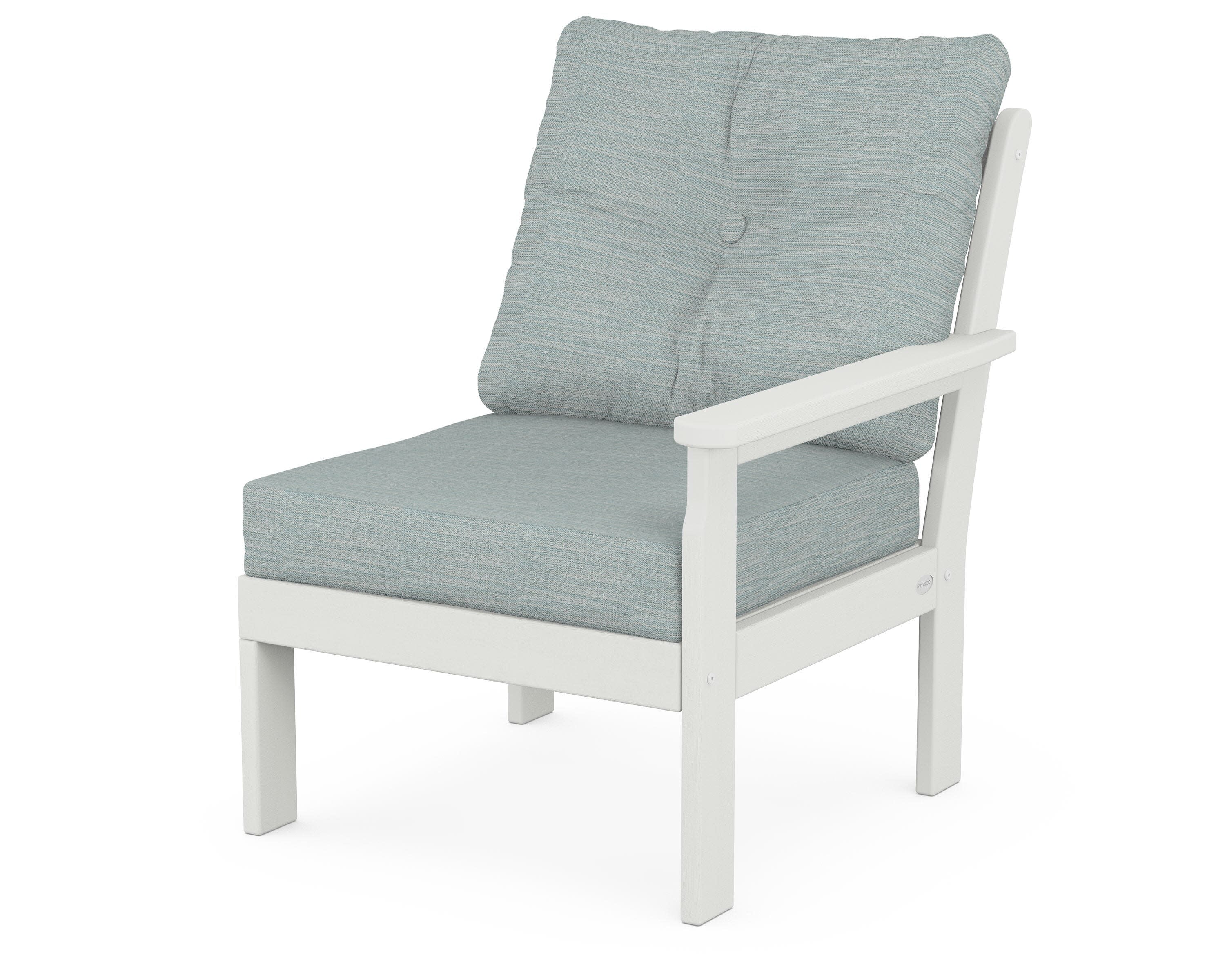 Vineyard Modular Right Arm Chair in Vintage White / Soothe Mist
