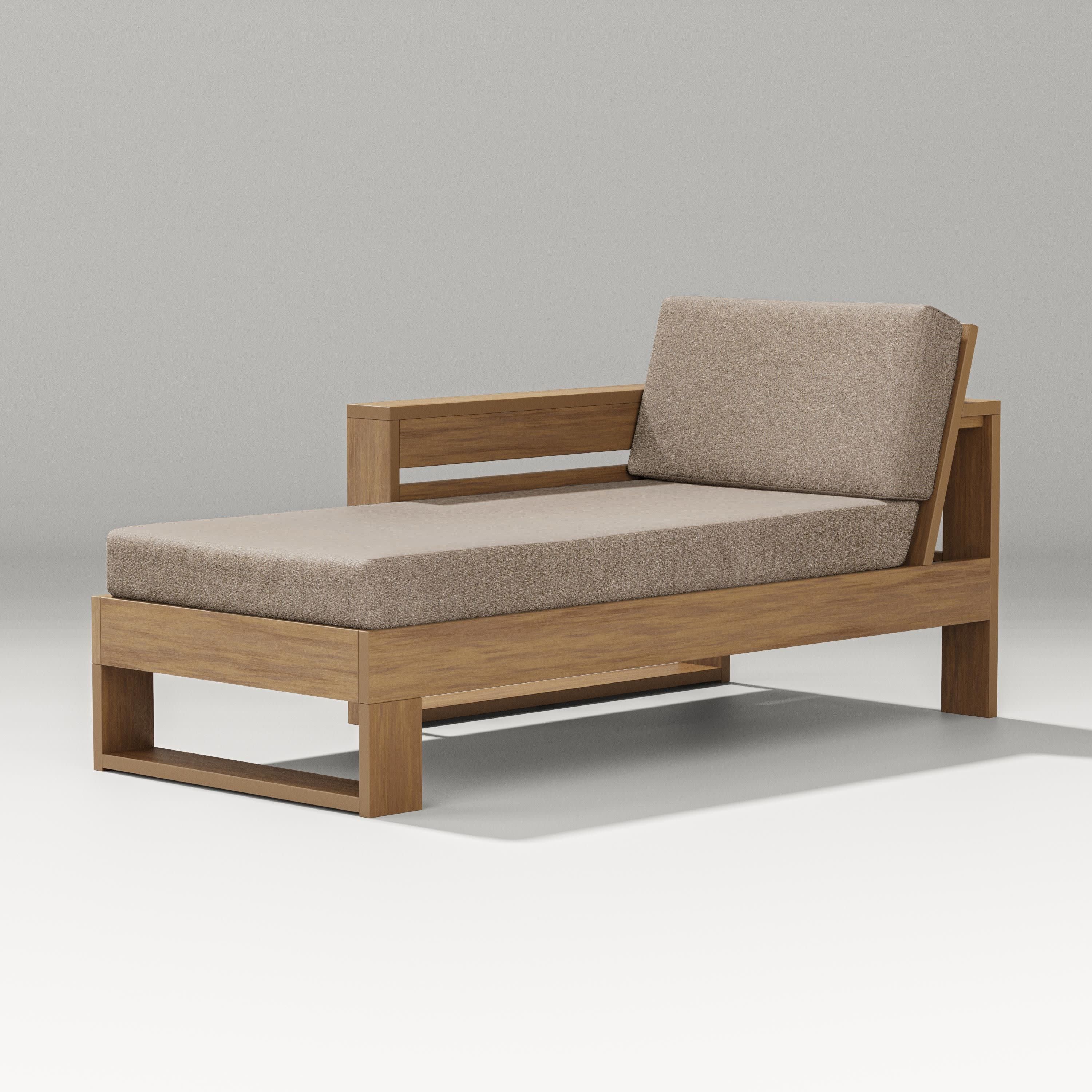Latitude Modular Left Arm Chaise in Natural / Spiced Burlap