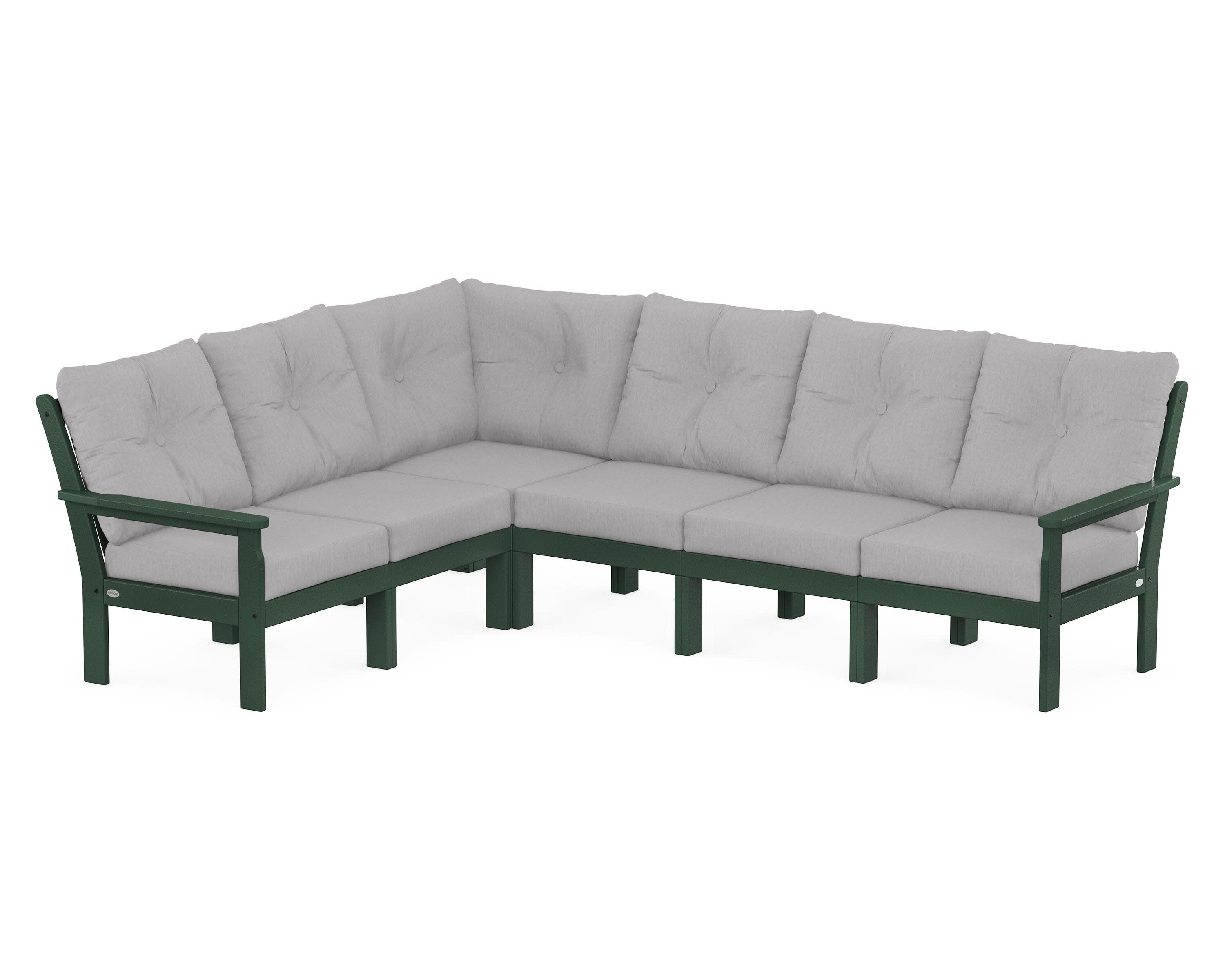 Vineyard 6-Piece Sectional in Green / Granite