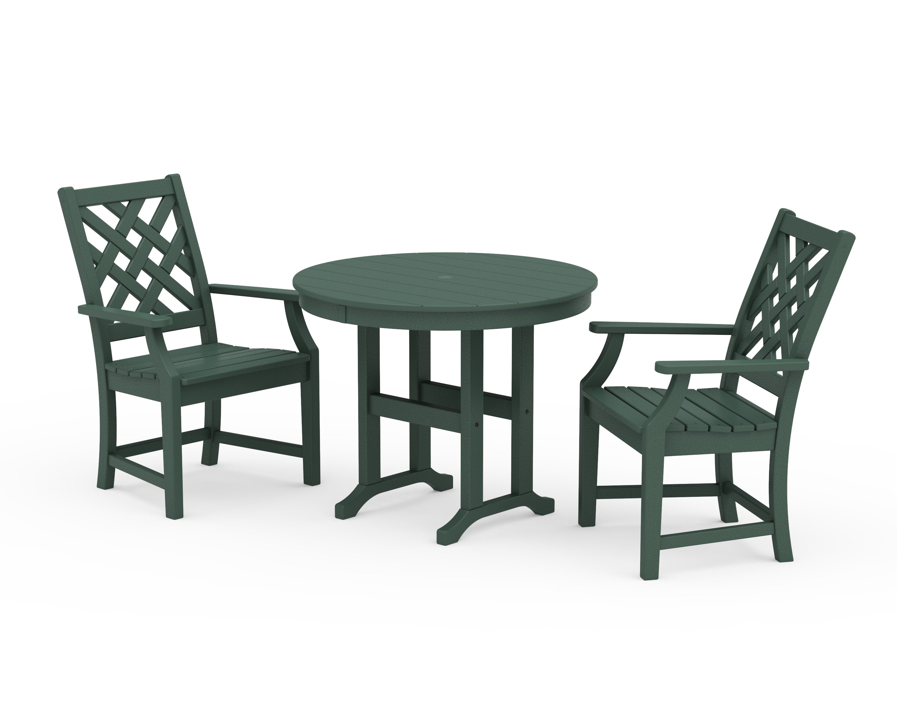 Wovendale 3-Piece Farmhouse Dining Set in Green