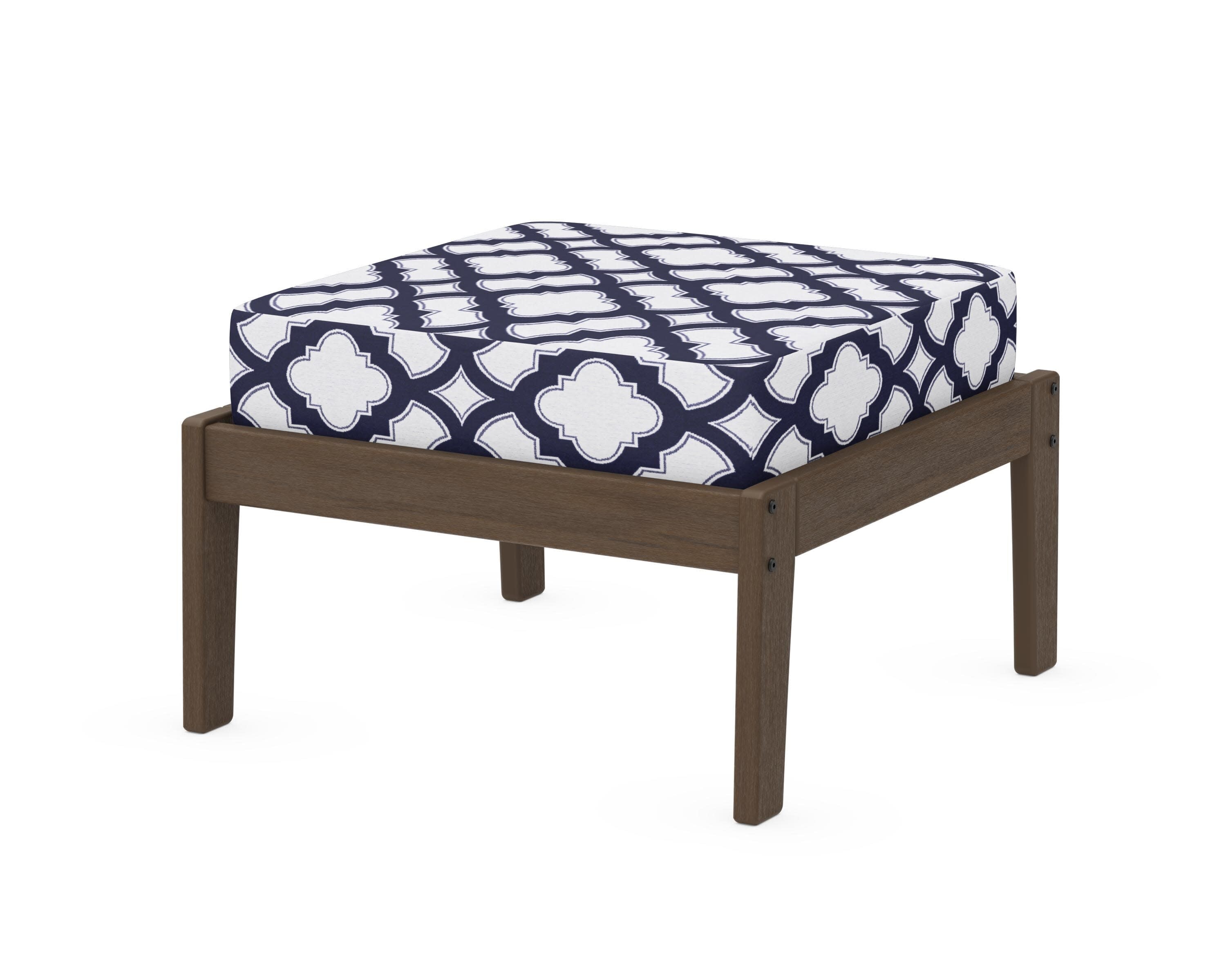 Deep Seating Ottoman in Kona / Trellis Navy