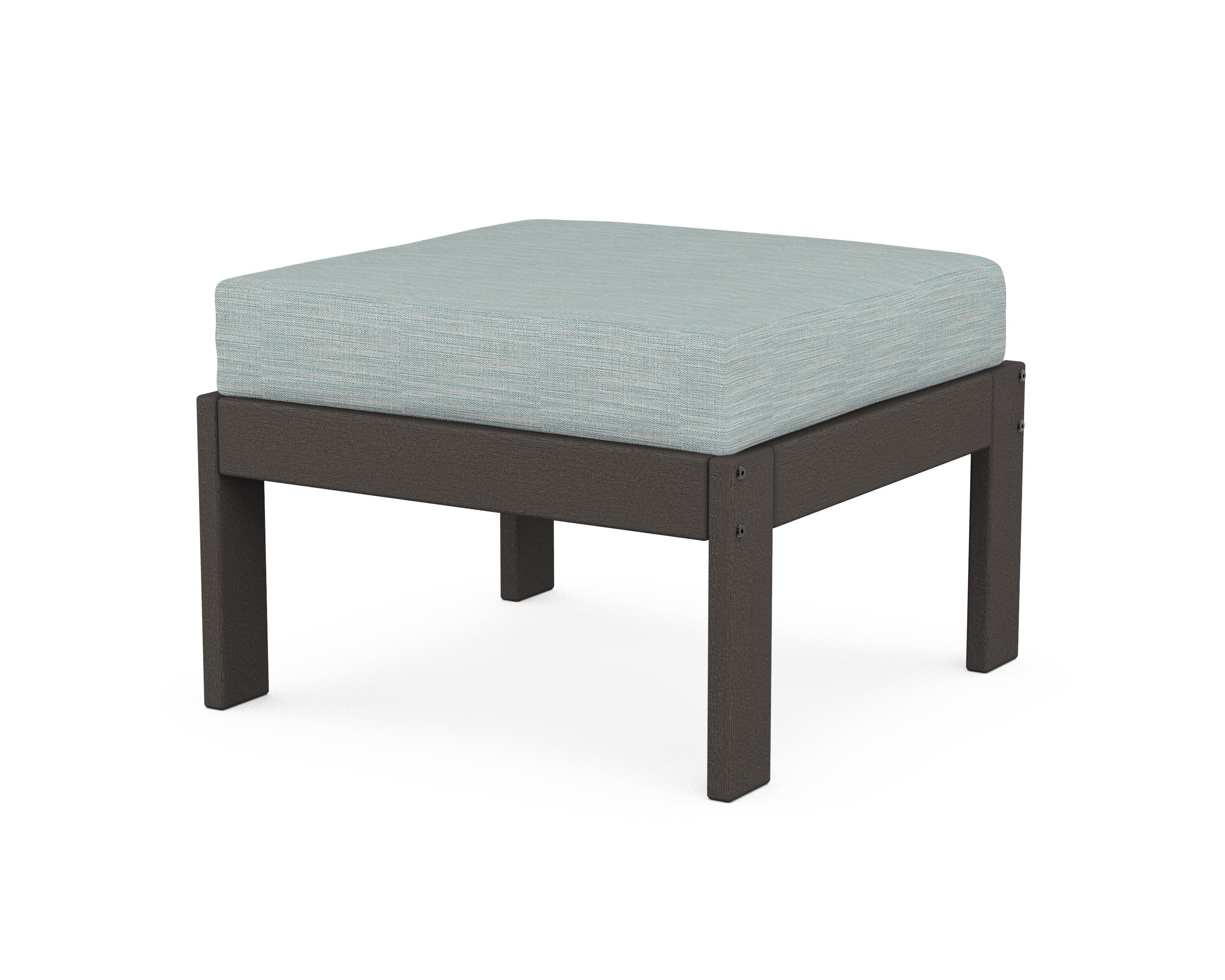 Vineyard Modular Ottoman in Vintage Coffee / Soothe Mist