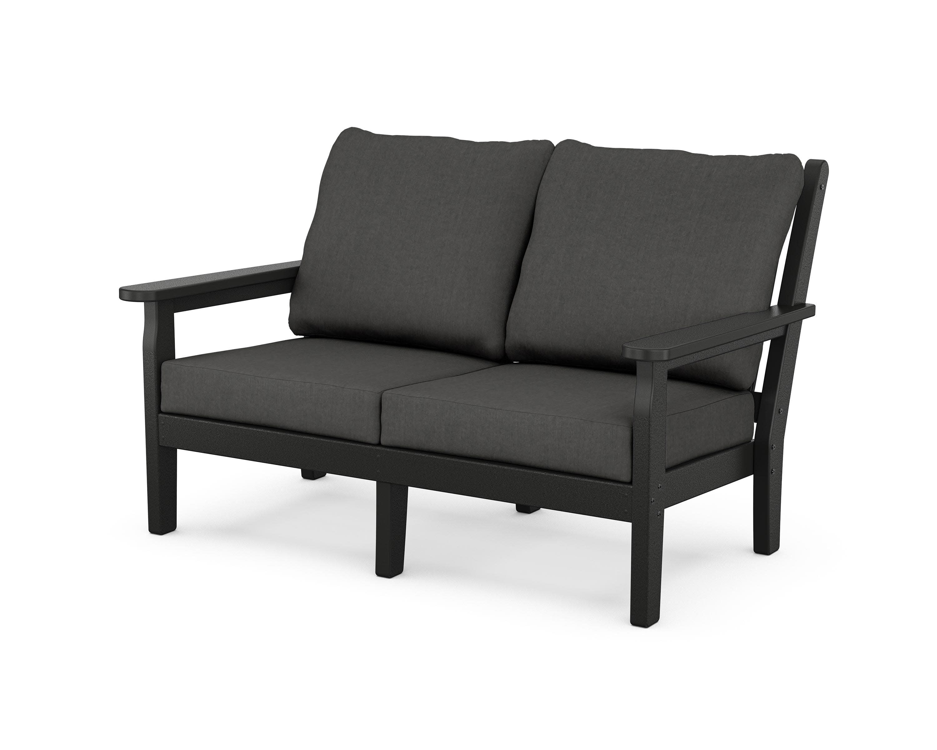 Chippendale Deep Seating Loveseat in Black / Spectrum Carbon