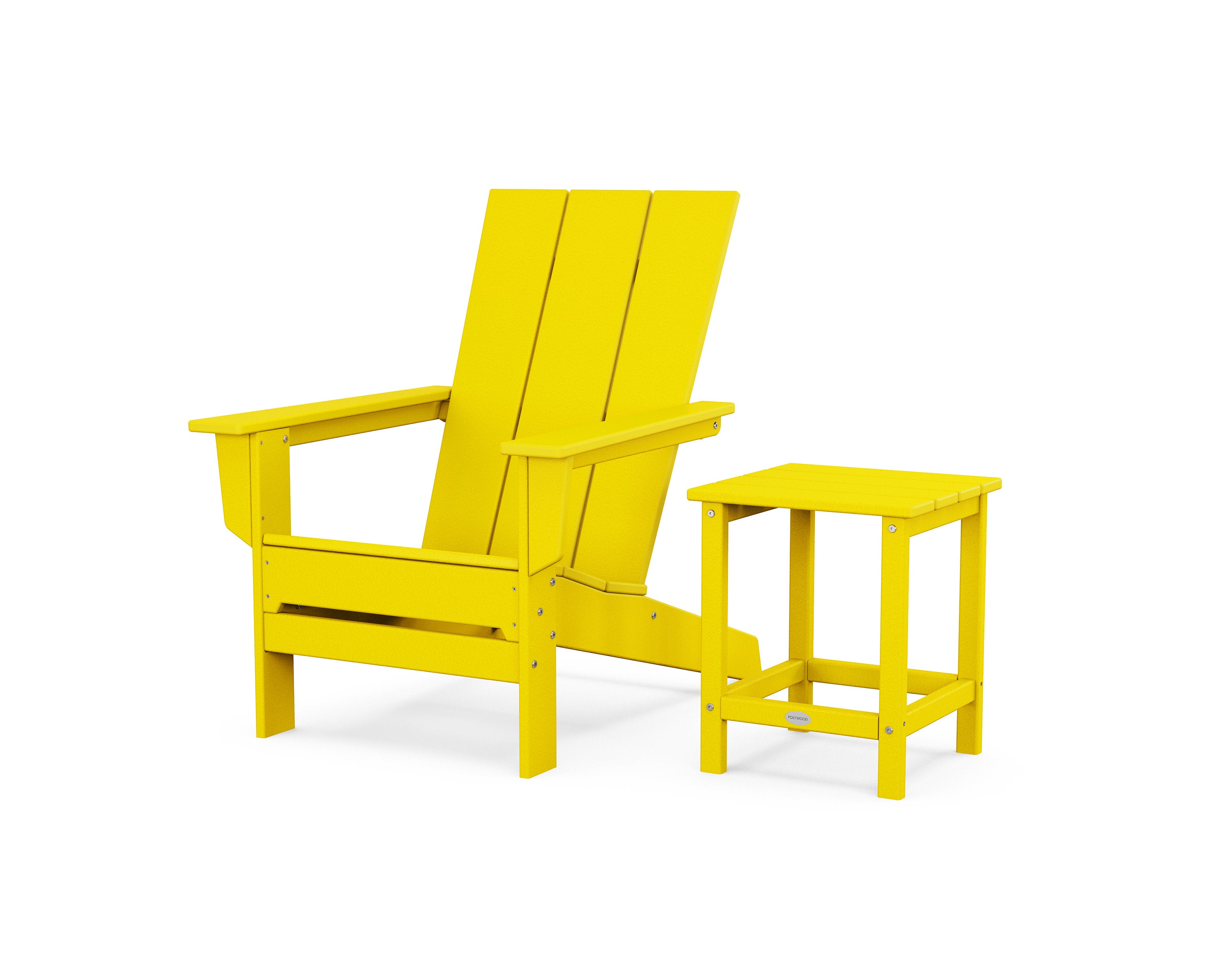 Modern Studio Adirondack Chair with Side Table in Lemon