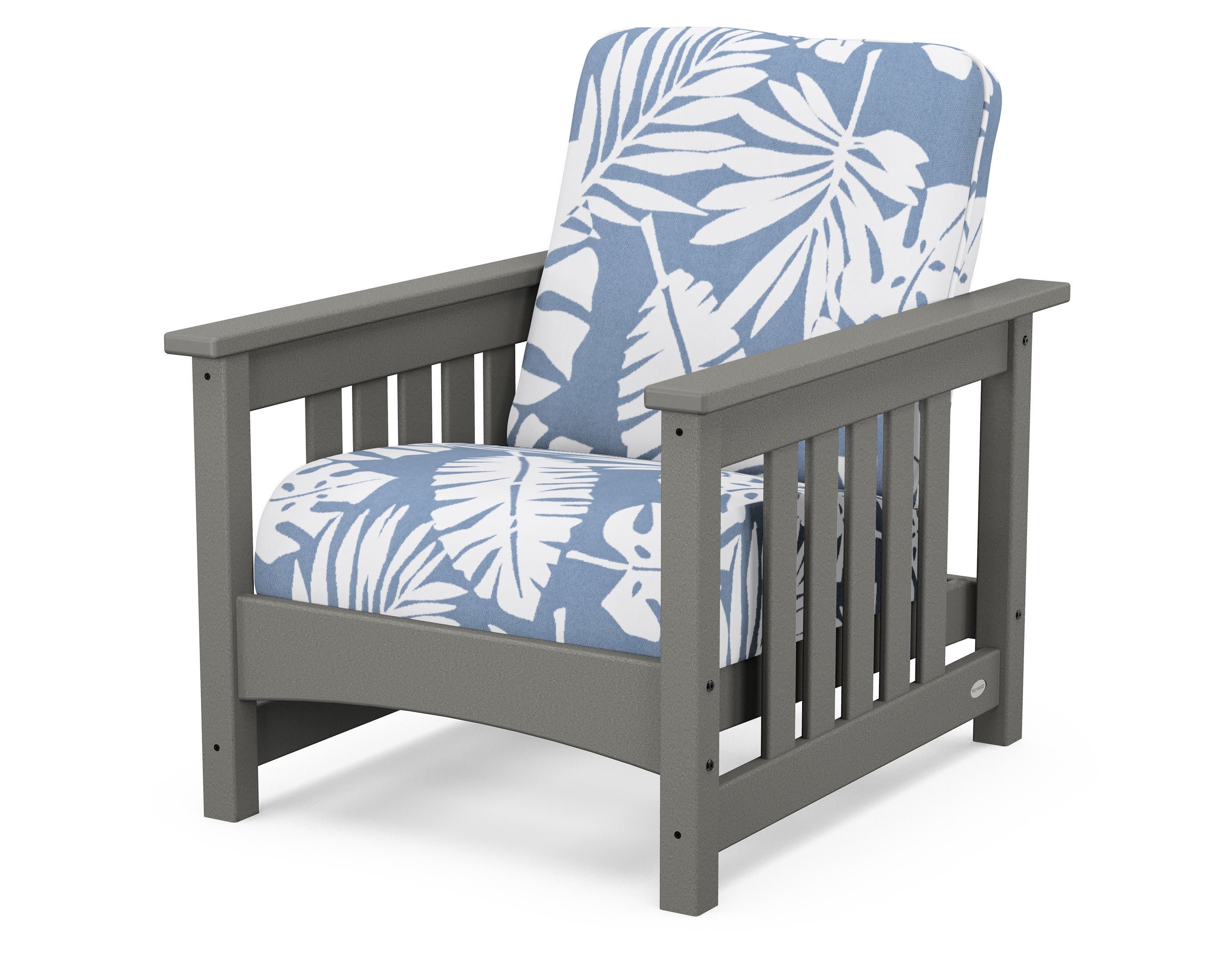 Club Mission Chair in Slate Grey / Leaf Sky Blue