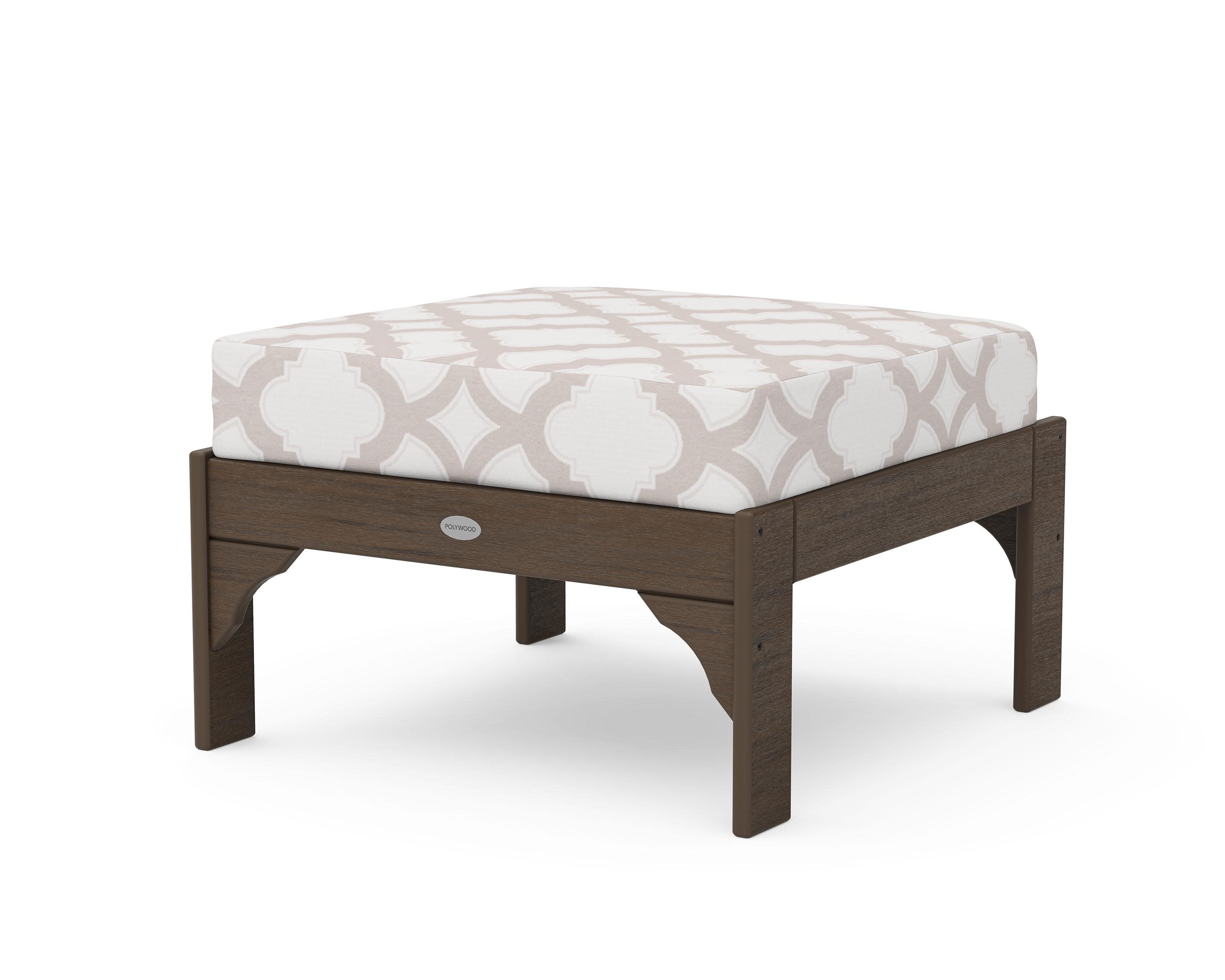 Vineyard Deep Seating Ottoman in Kona / Trellis Dune Burlap