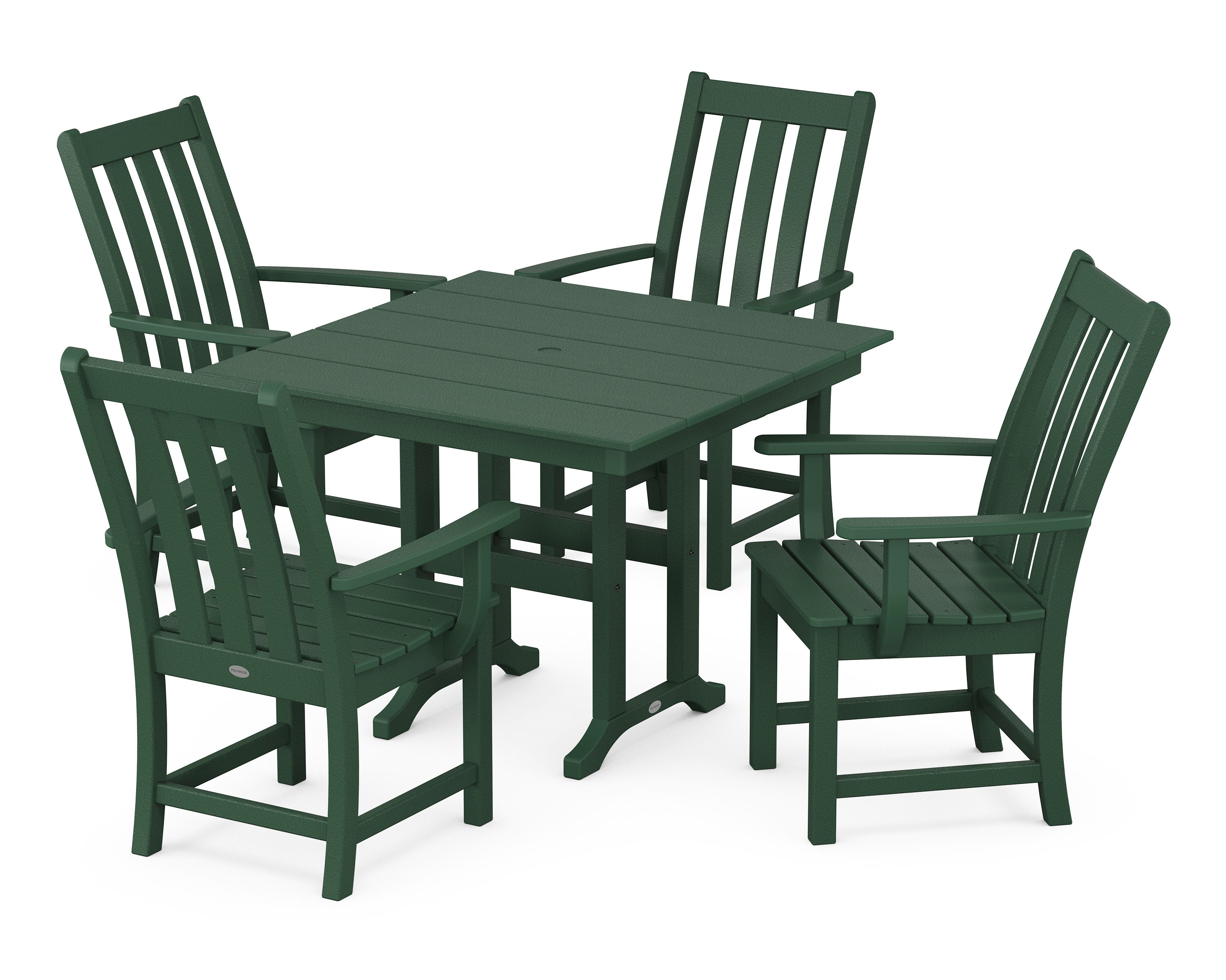 Vineyard 5-Piece Farmhouse Dining Set in Green