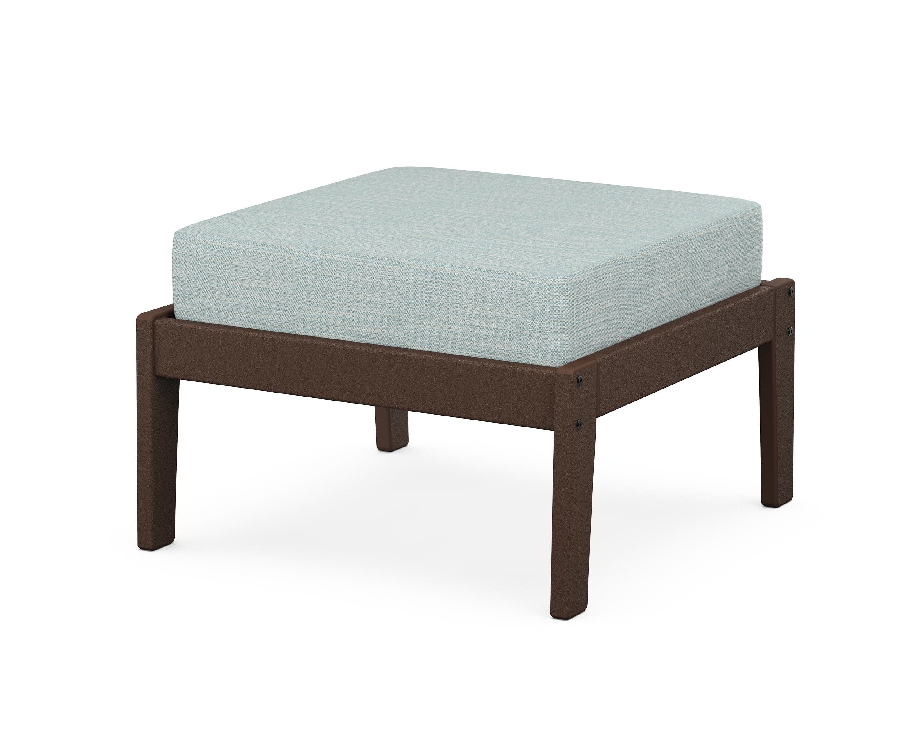 Deep Seating Ottoman in Mahogany / Soothe Mist