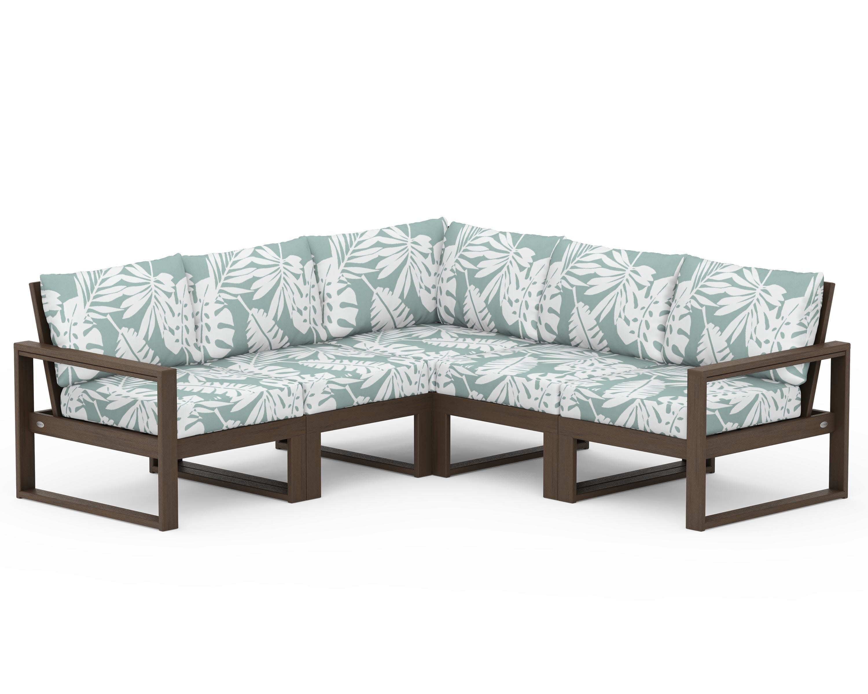 EDGE 5-Piece Modular Deep Seating Set in Kona / Leaf Glacier Spa