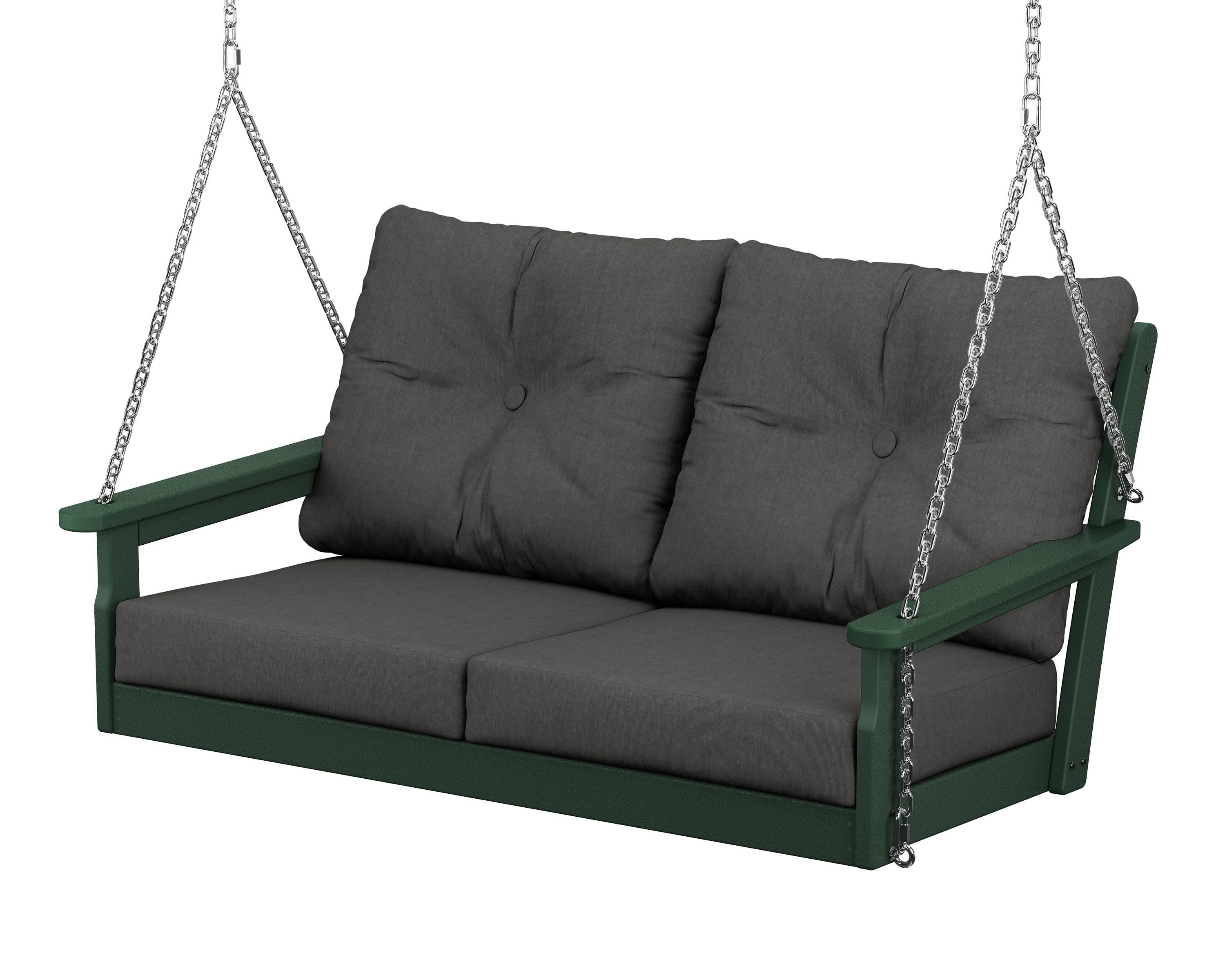 Vineyard Deep Seating Swing in Green / Spectrum Carbon