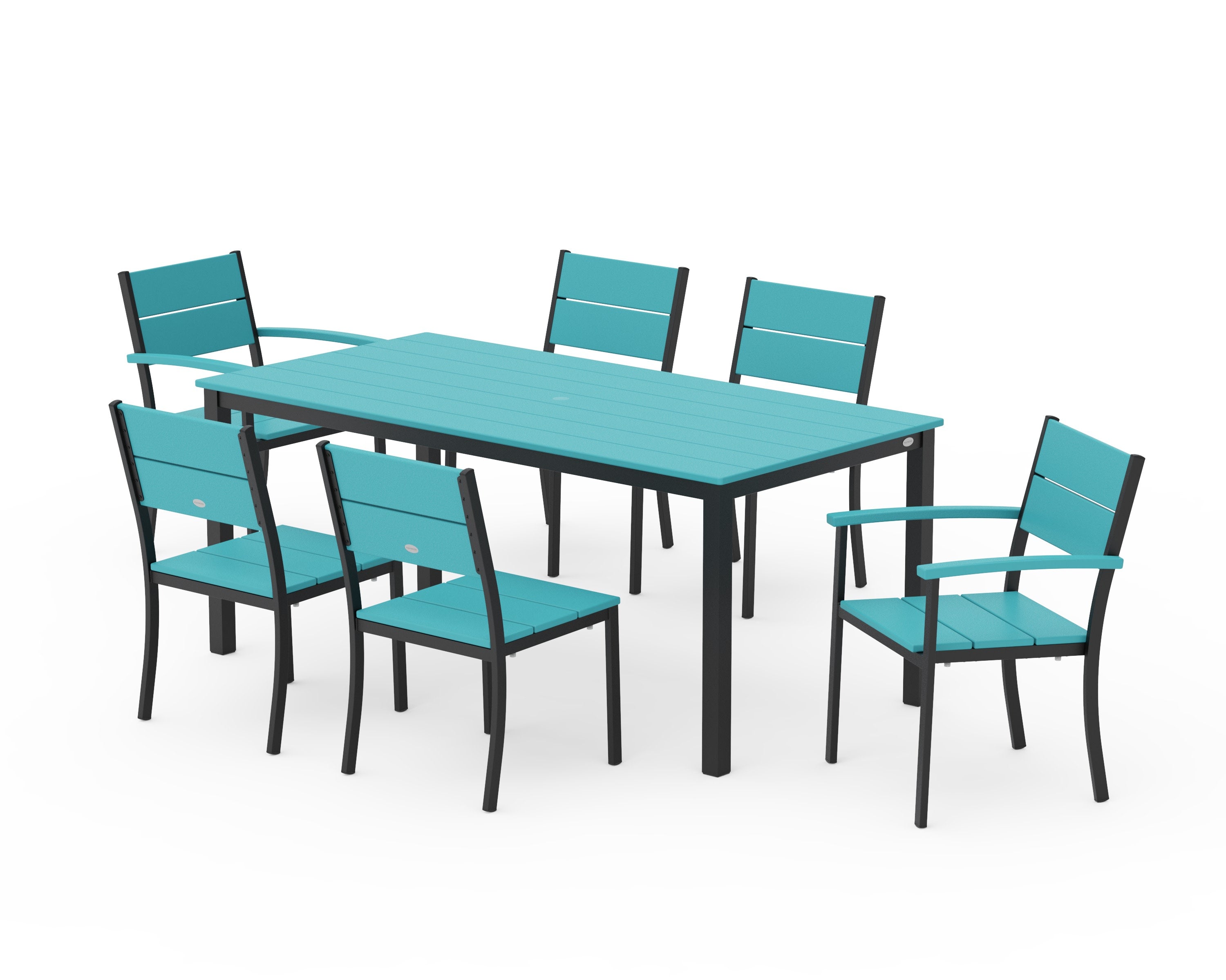 Main Street 7-Piece Dining Set in Black / Aruba