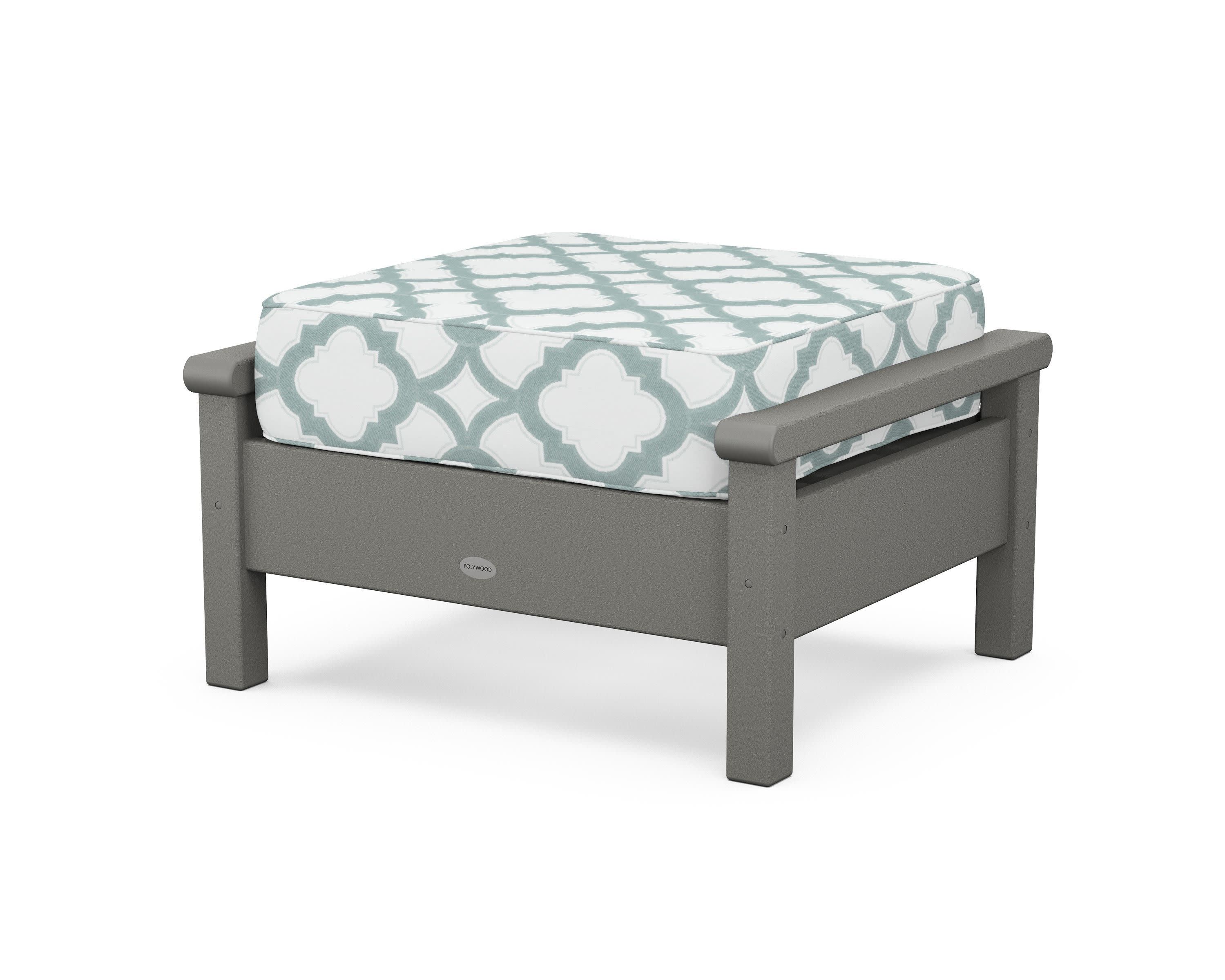Harbour Deep Seating Ottoman in Slate Grey / Trellis Glacier Spa