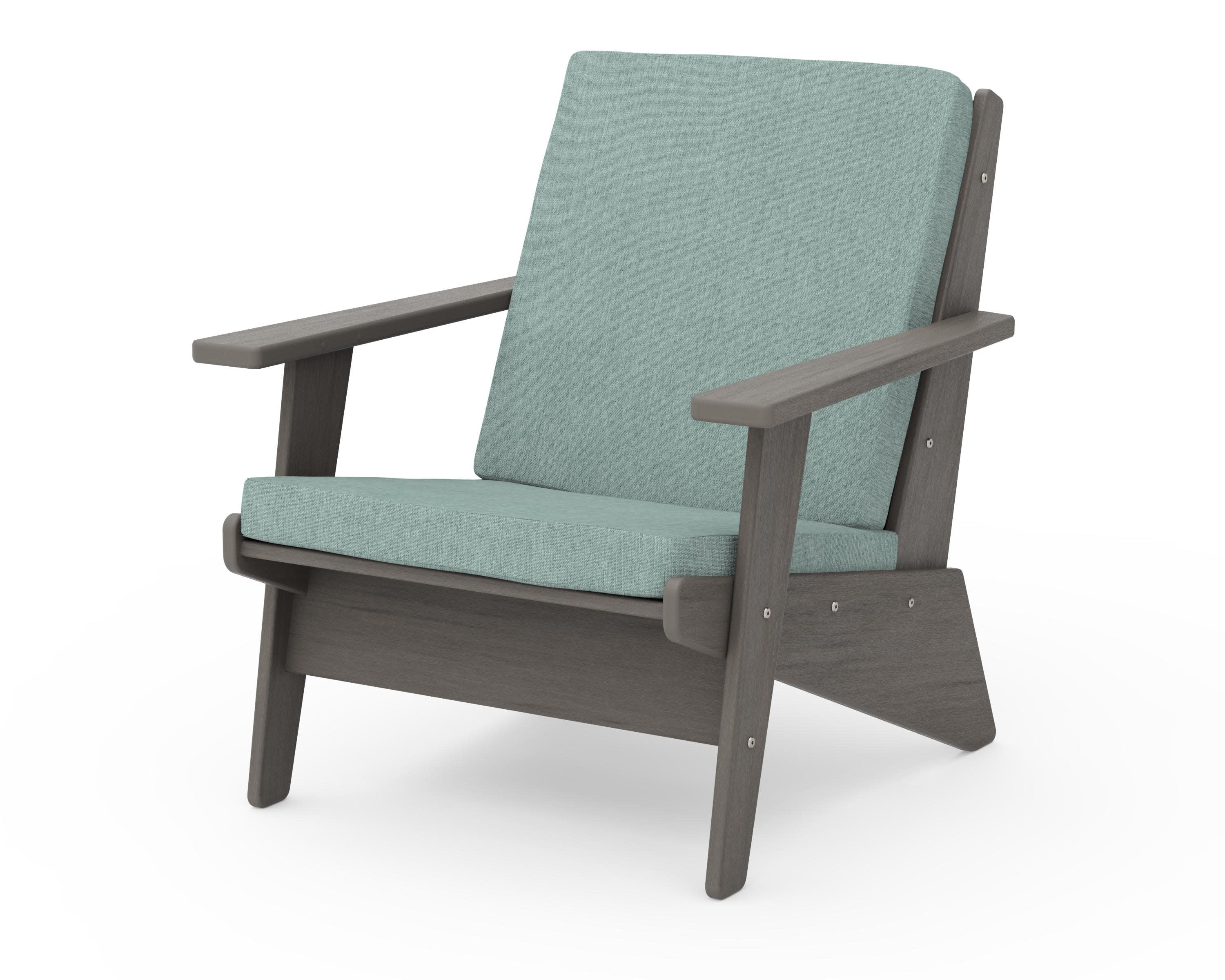 Riviera Modern Lounge Chair in Driftwood / Glacier Spa