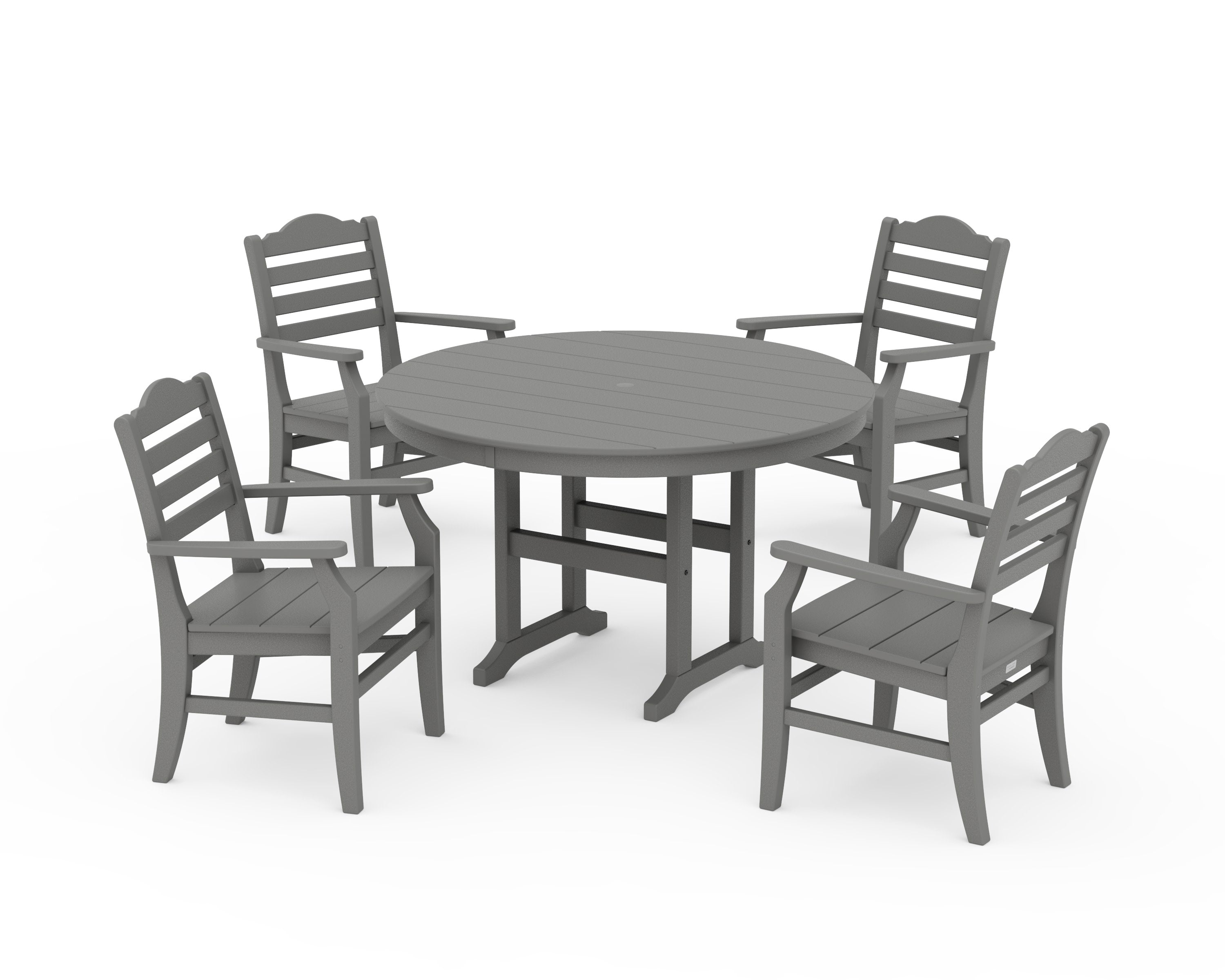 Savannah 5-Piece Round Farmhouse Dining Set in Slate Grey