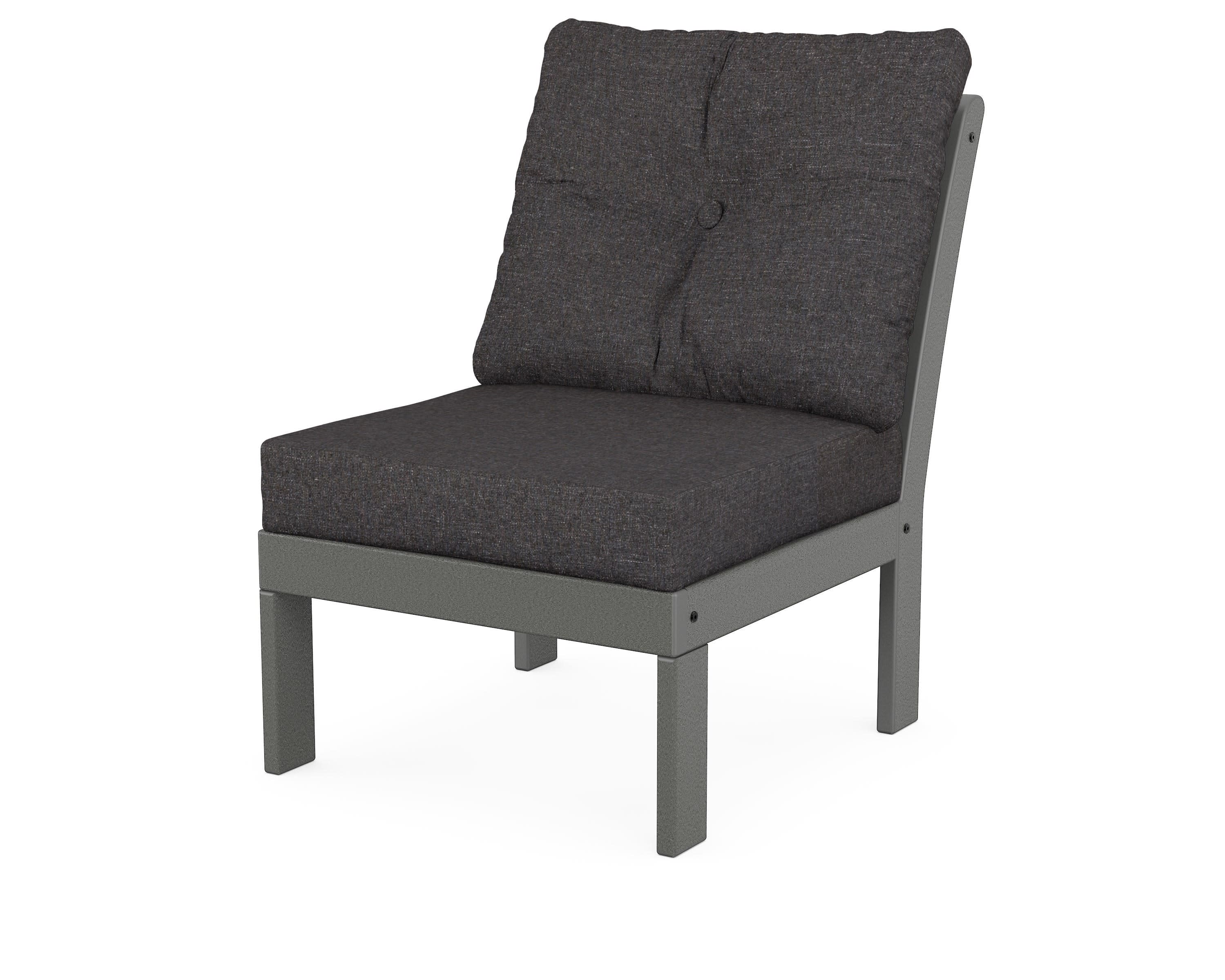 Vineyard Modular Armless Chair in Slate Grey / Ash Charcoal