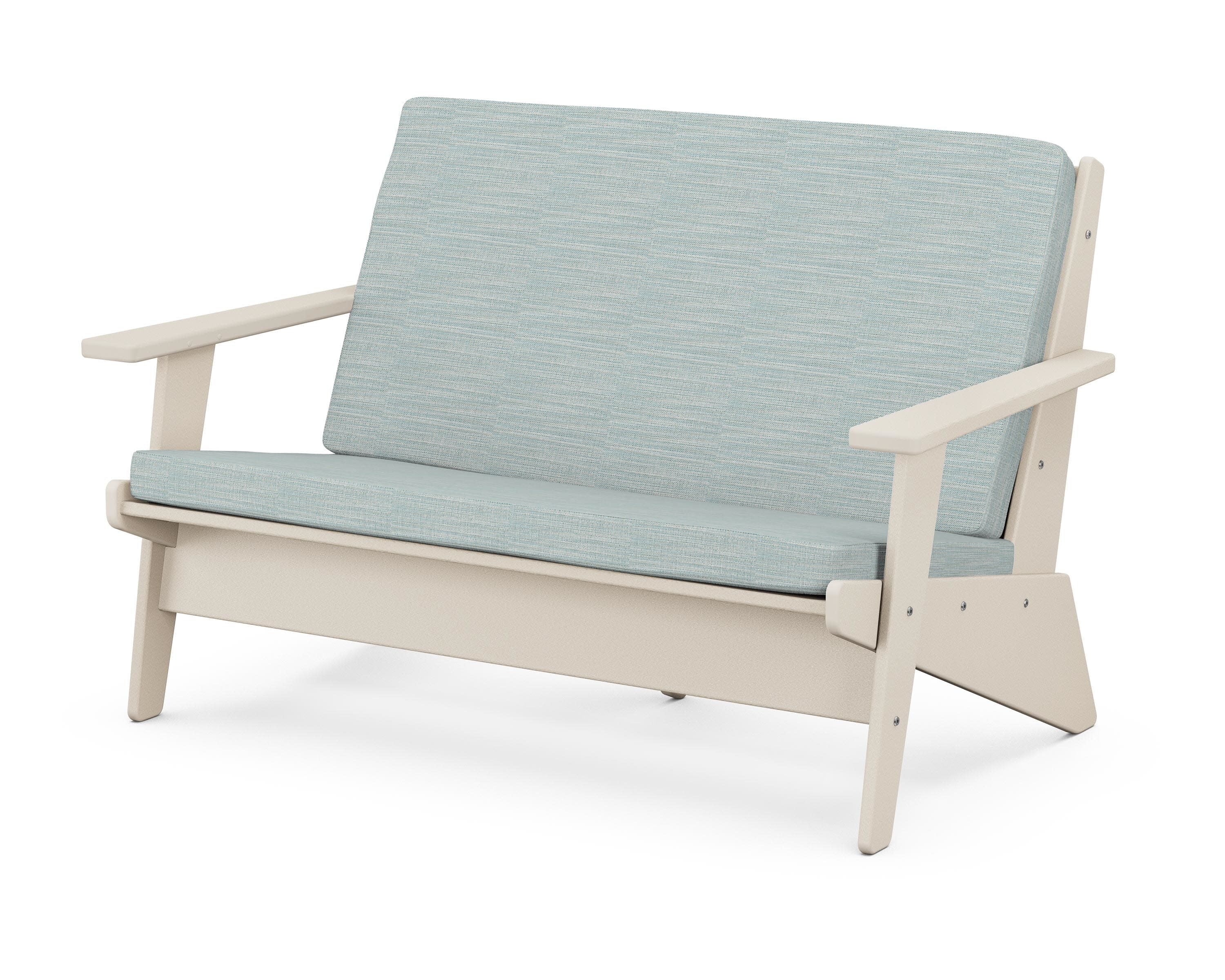 Riviera Modern Lounge Loveseat in Sand / Soothe Mist