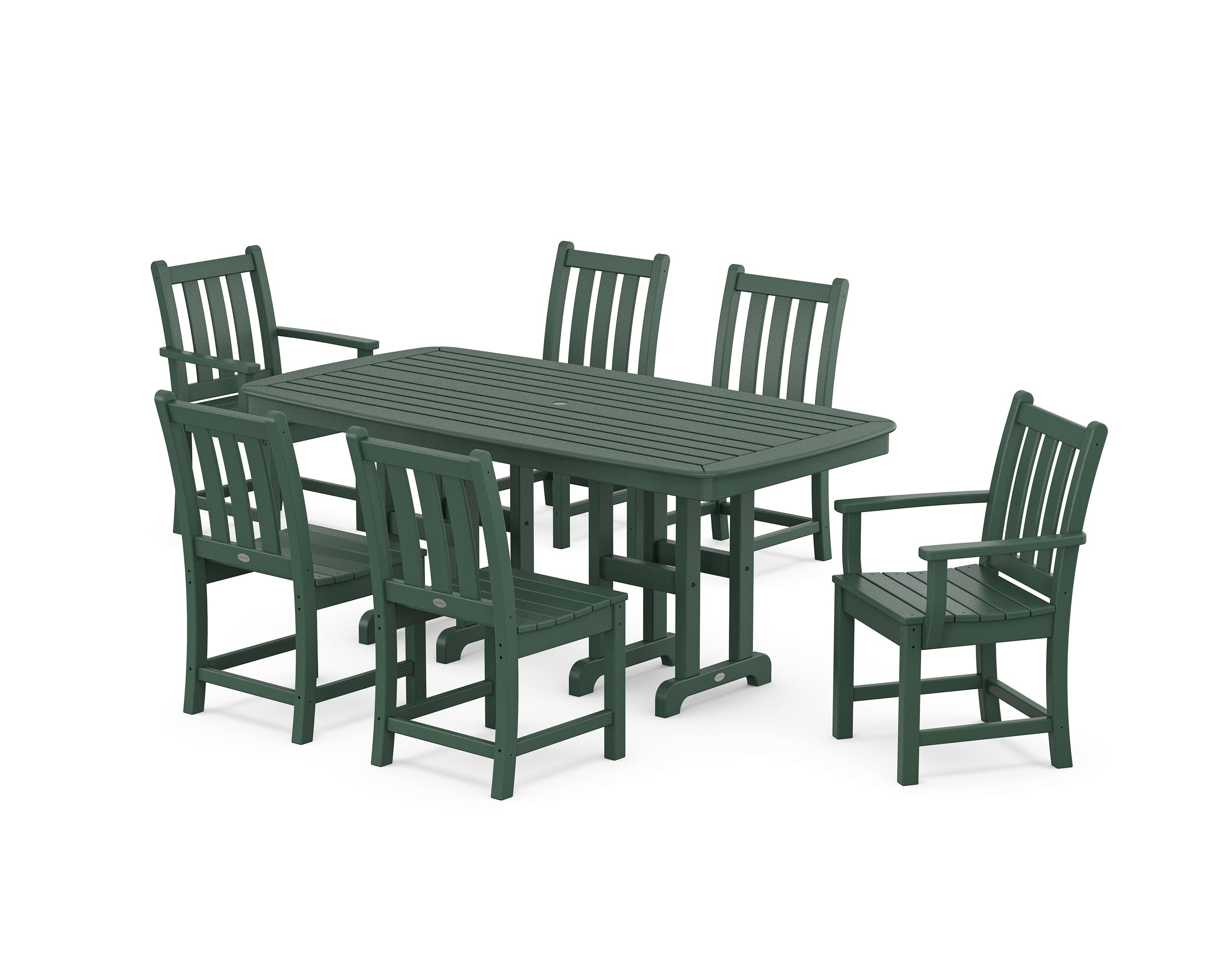 Traditional Garden 7-Piece Dining Set in Green