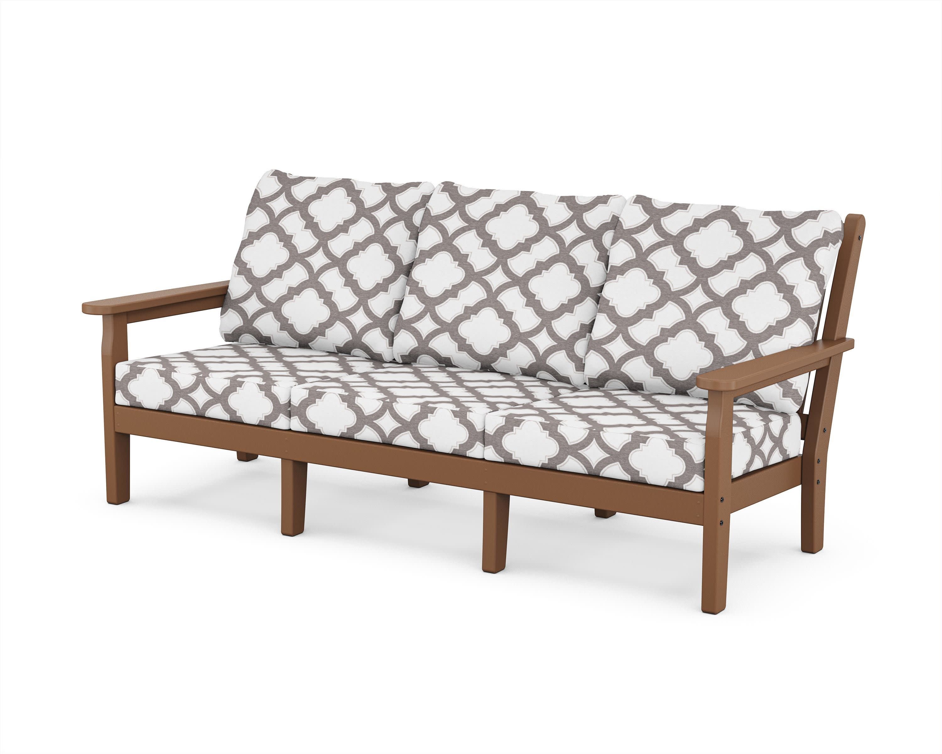 Chippendale Deep Seating Sofa in Teak / Trellis Grey Mist