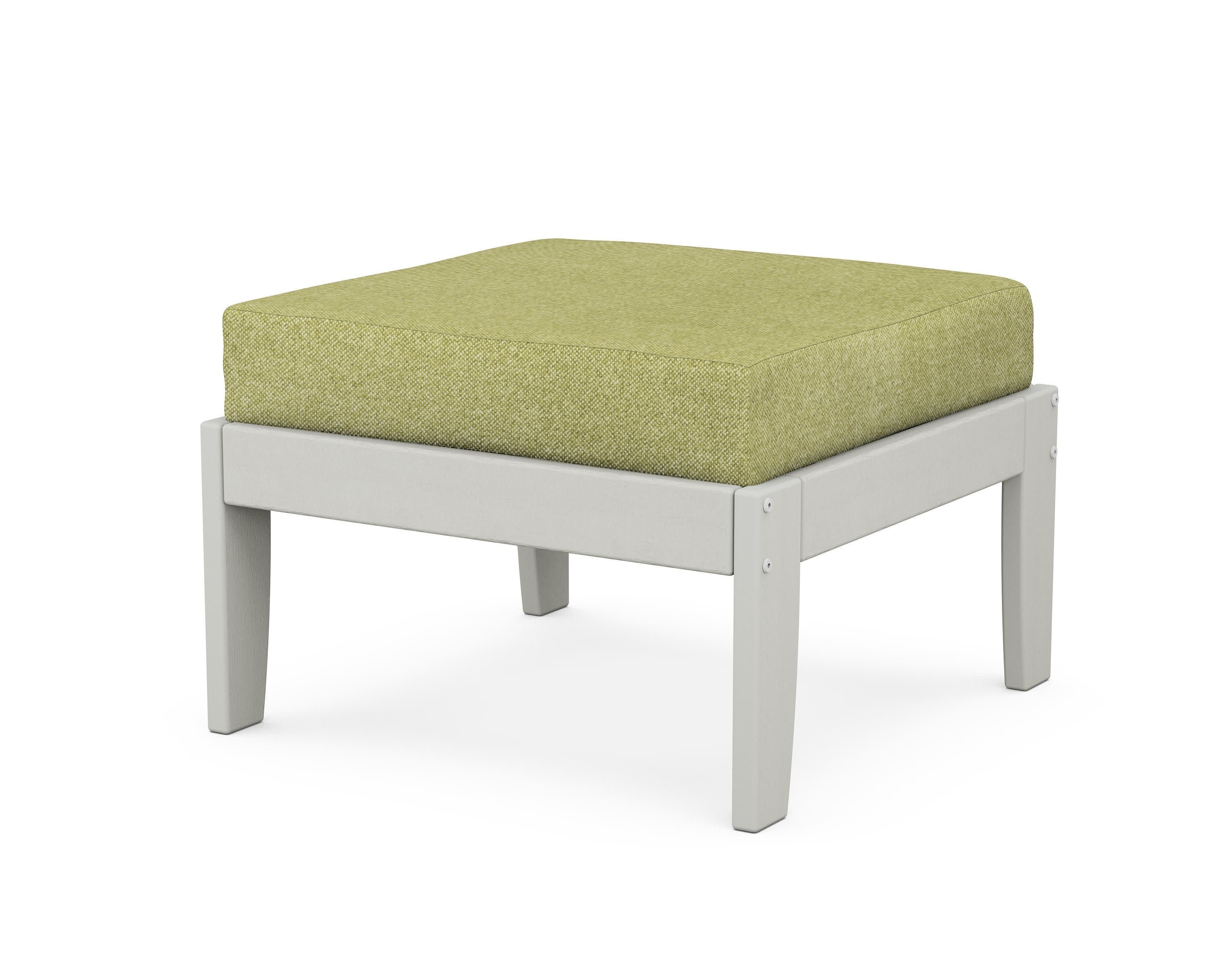 Modular Ottoman - Classic in Vintage White / Chartreuse Boucle