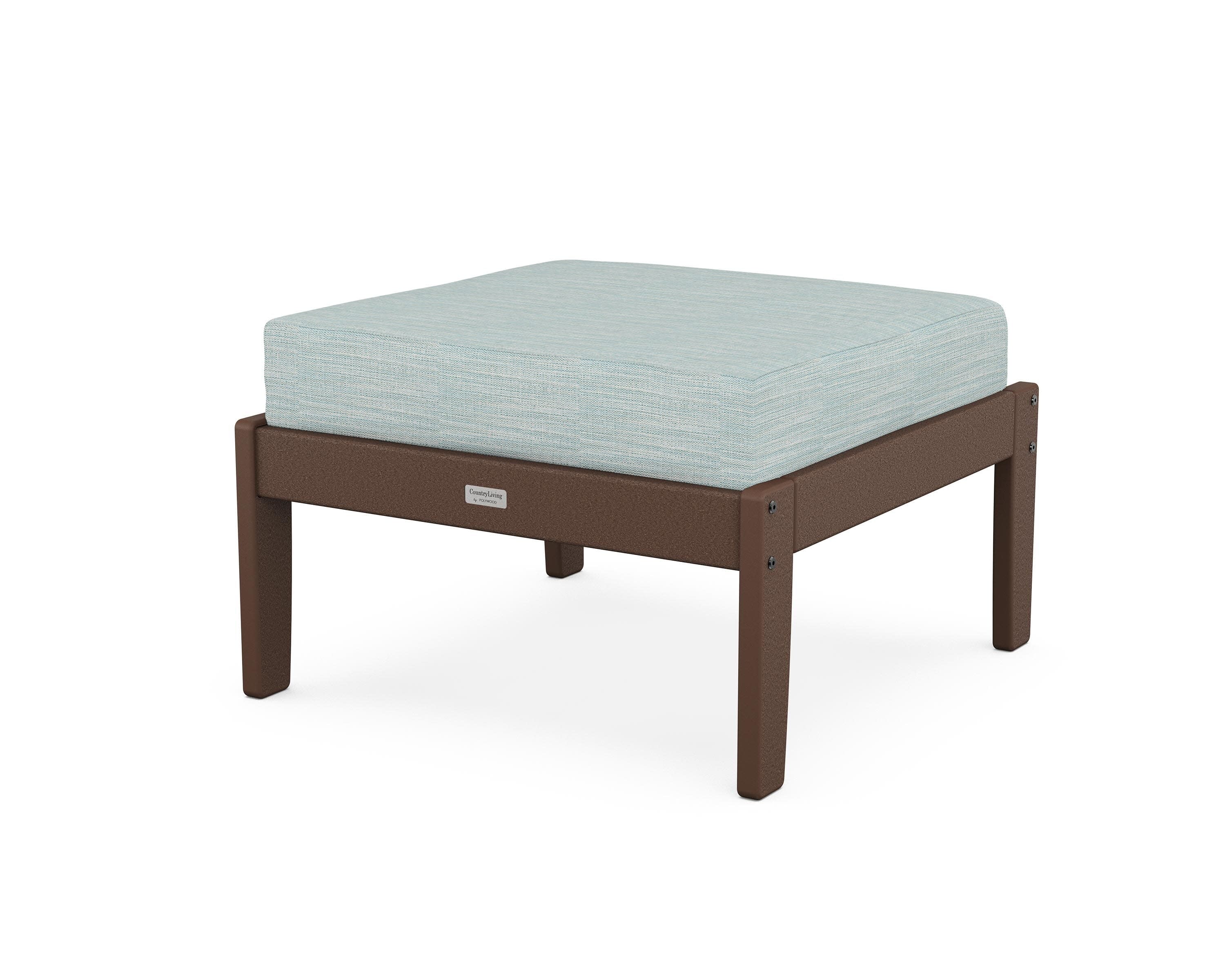 Cottage Deep Seating Ottoman in Mahogany / Soothe Mist