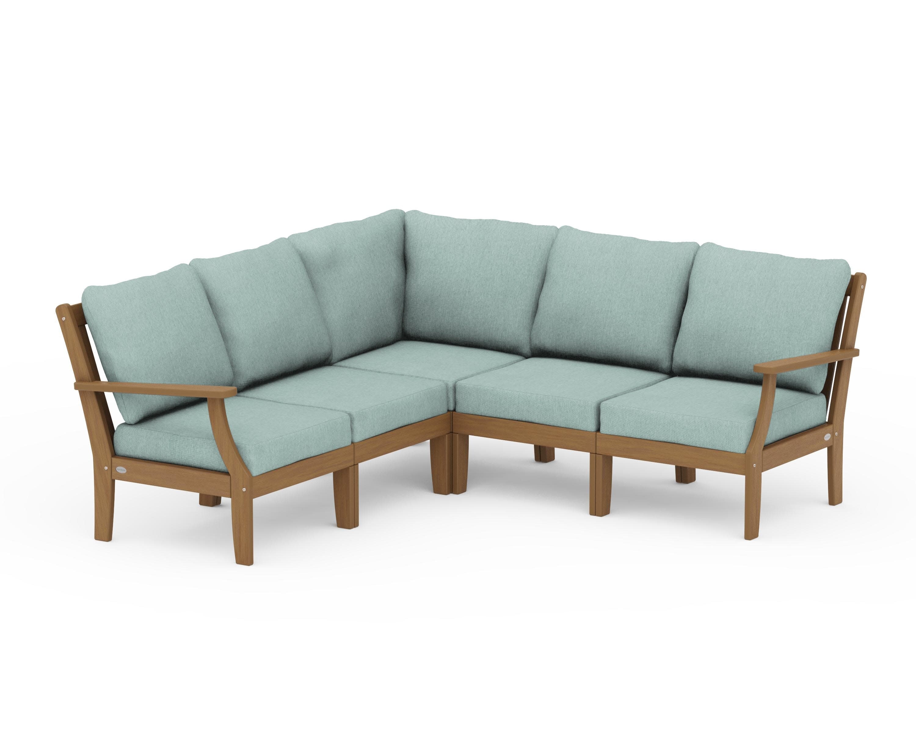 Braxton Modular 5-Piece Deep Seating Set in Natural / Glacier Spa
