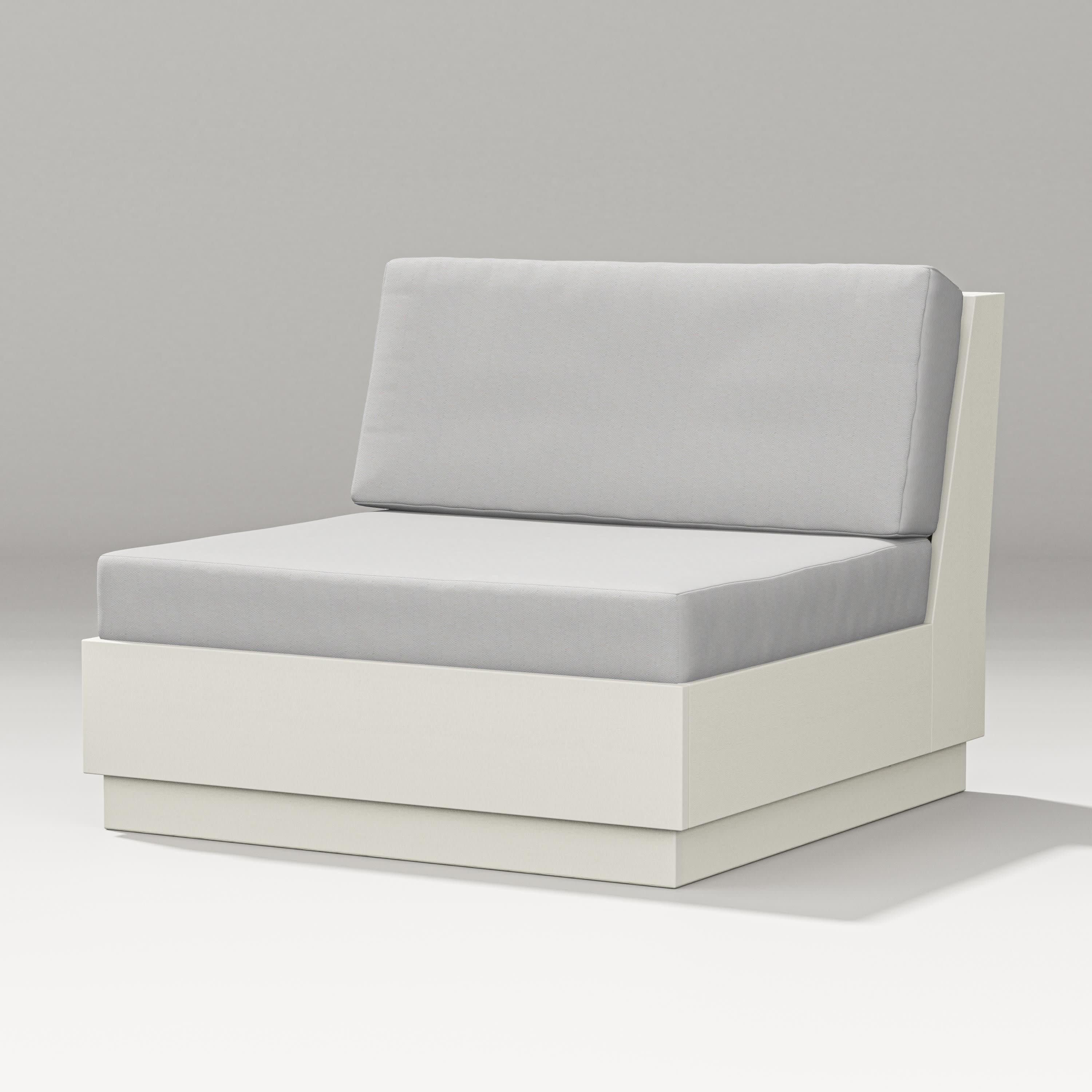 Elevate Modular Armless Chair in Vintage White / Diamond in the Rough