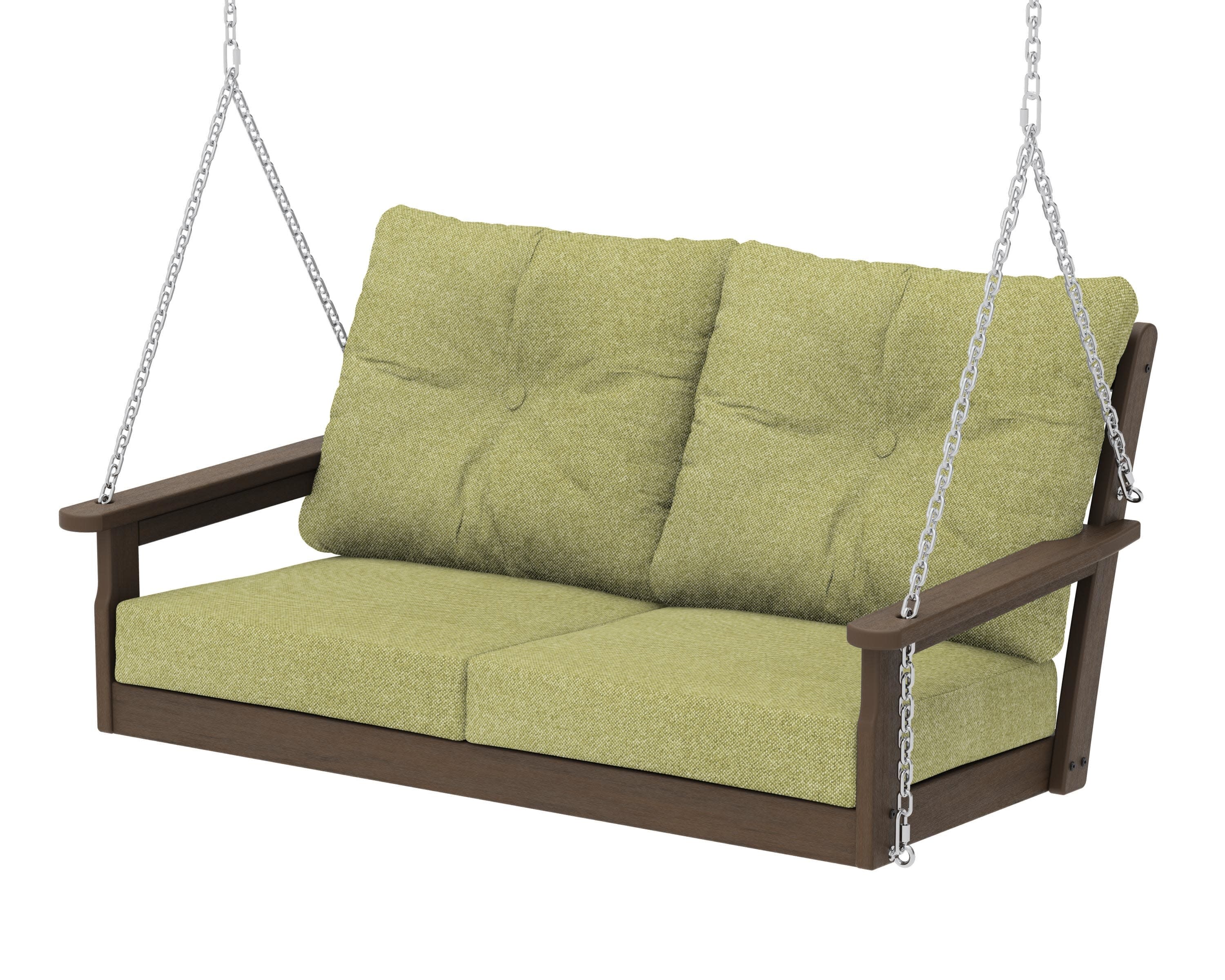 Vineyard Deep Seating Swing in Kona / Chartreuse Boucle