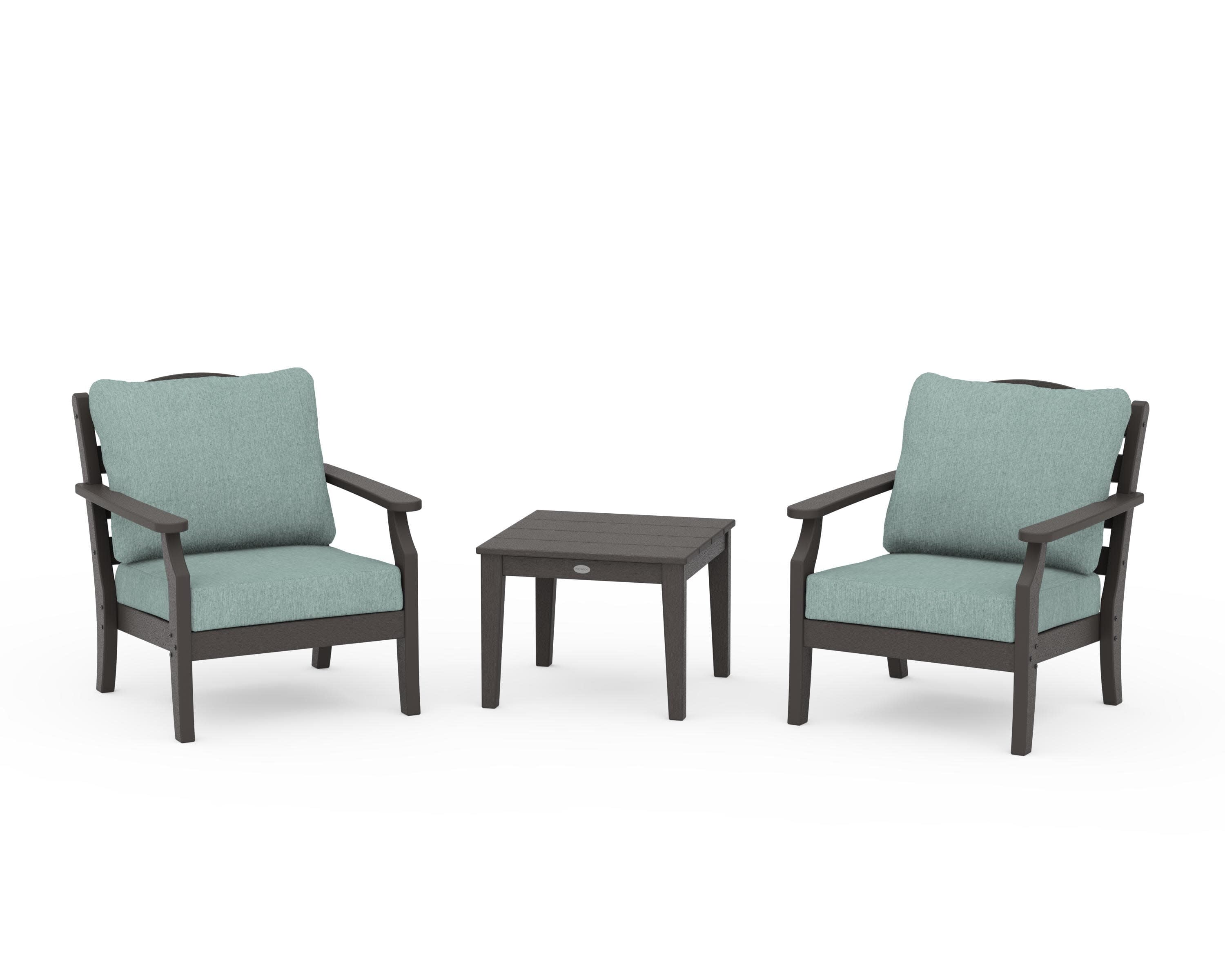 Savannah 3-Piece Deep Seating Set in Vintage Coffee / Glacier Spa