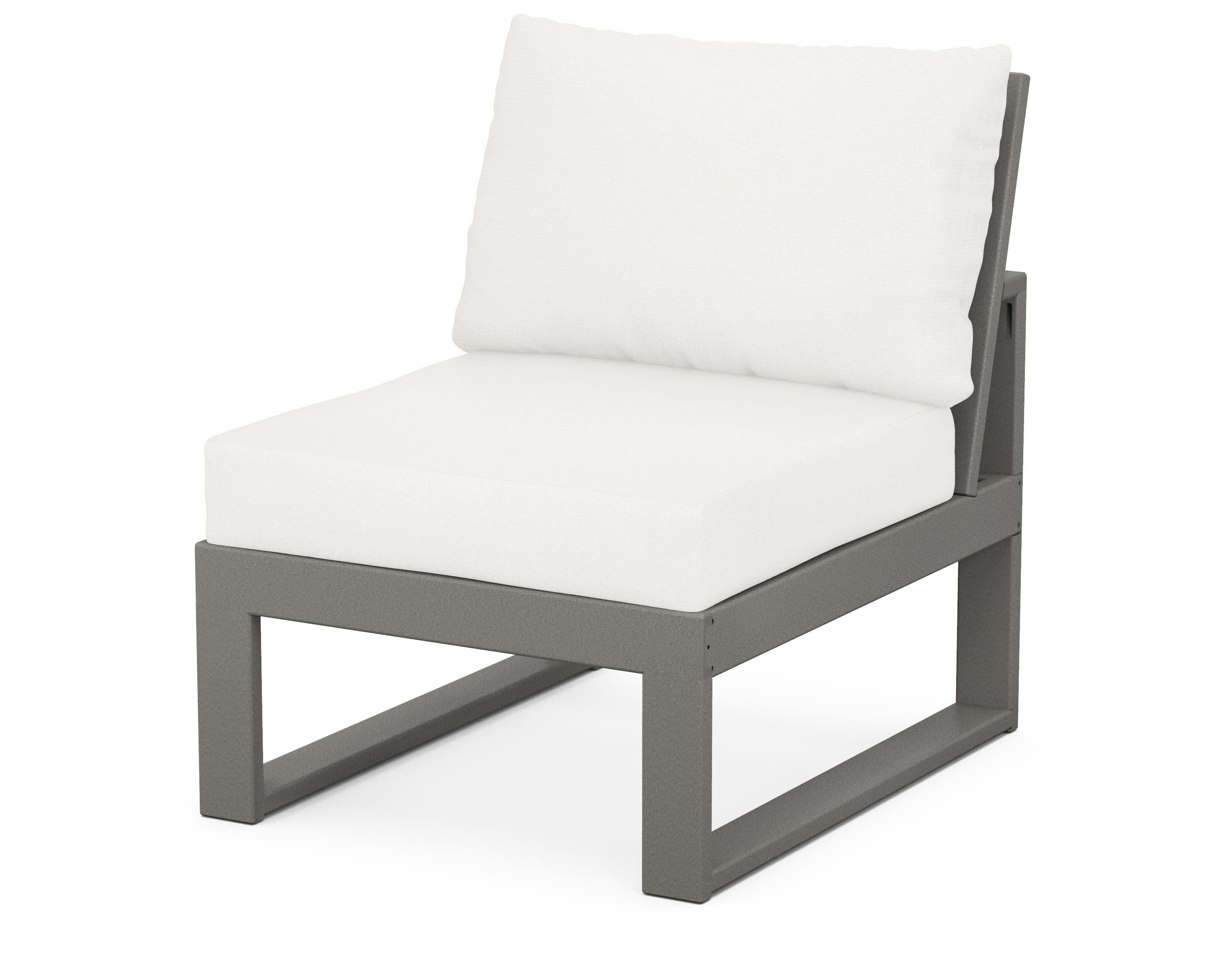Modular Armless Chair in Slate Grey / Natural Linen