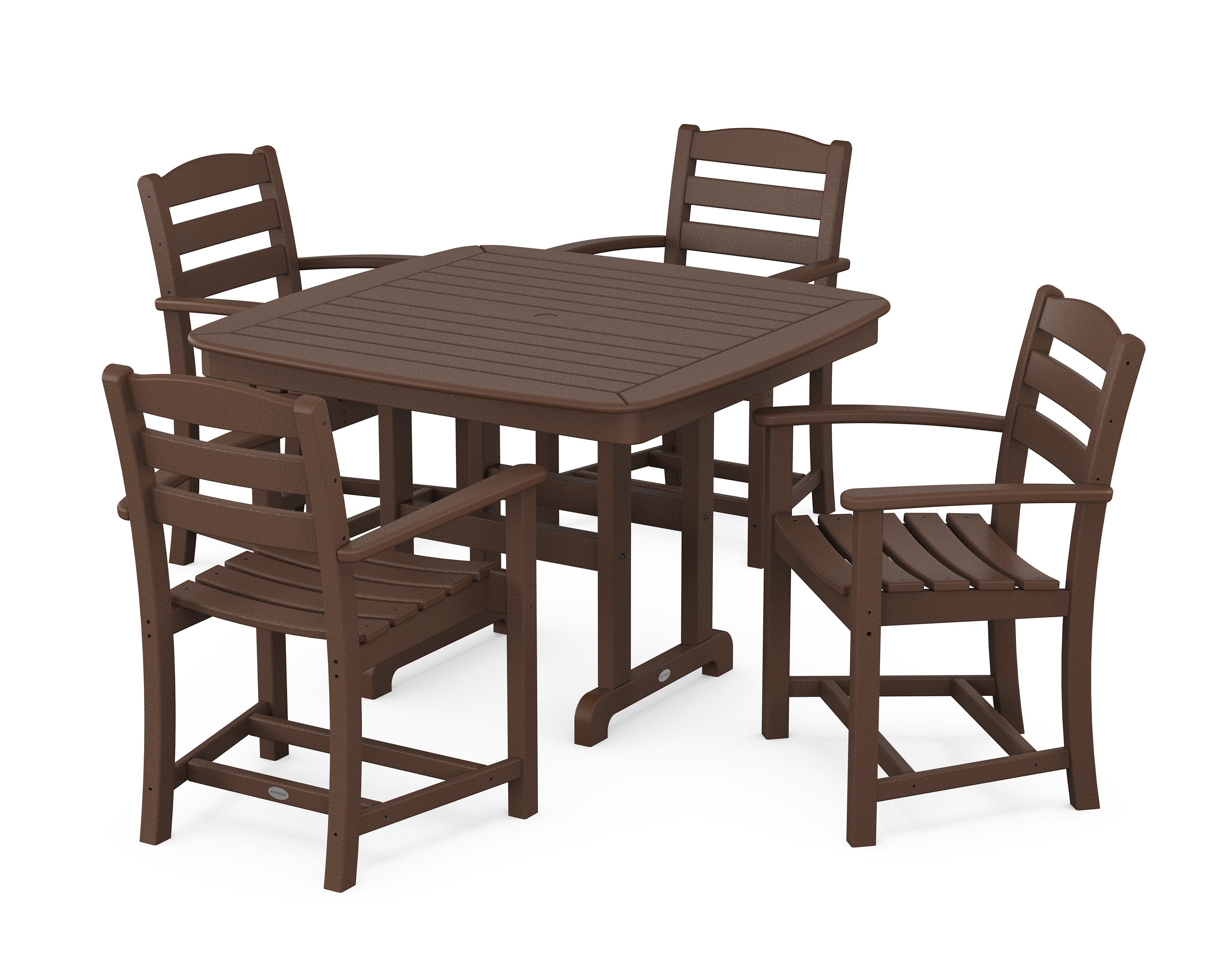 La Casa Caf 5-Piece Dining Set with Trestle Legs in Mahogany
