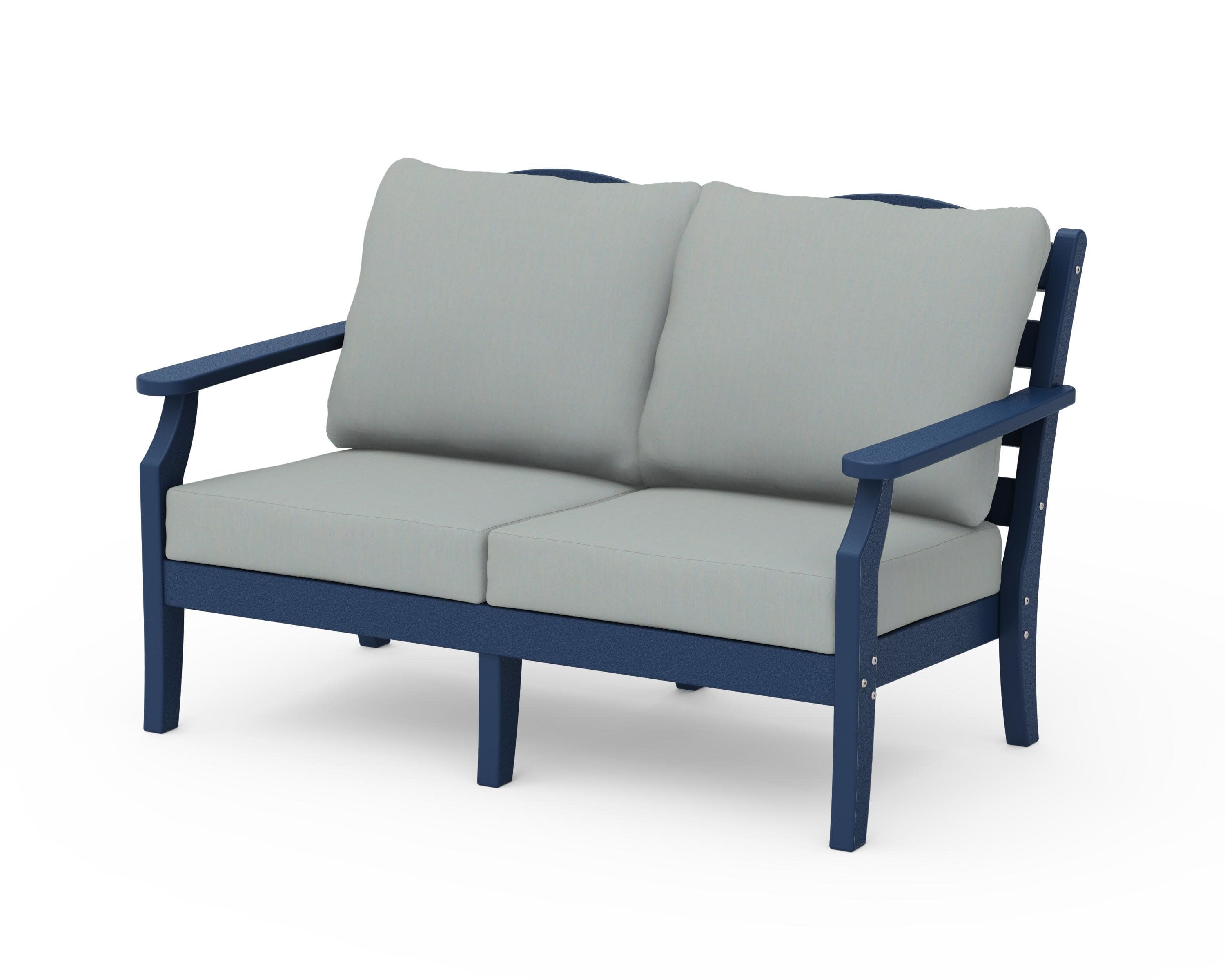 Savannah Deep Seating Loveseat in Navy / Spa
