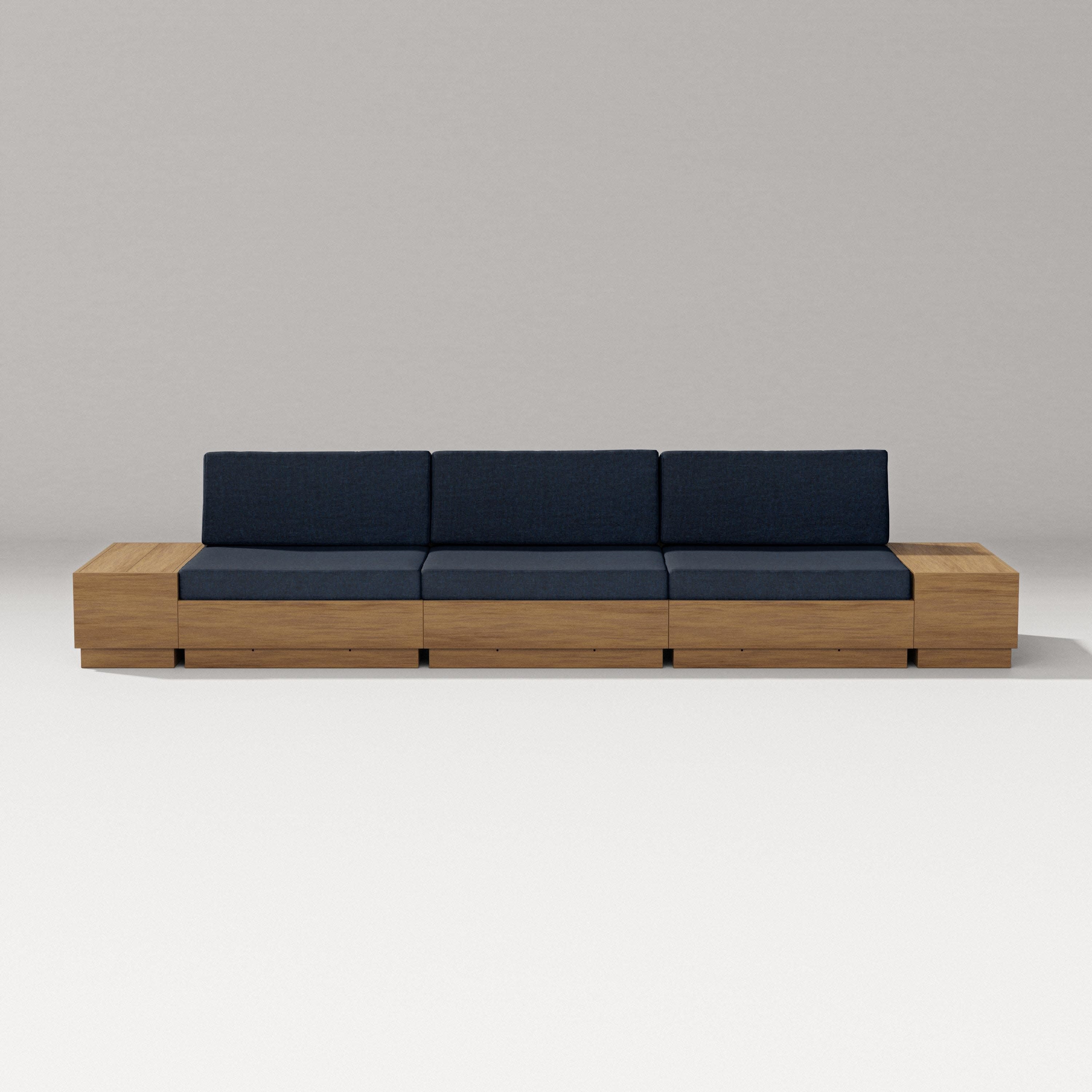 Elevate Straight Sectional in Natural / Marine Indigo