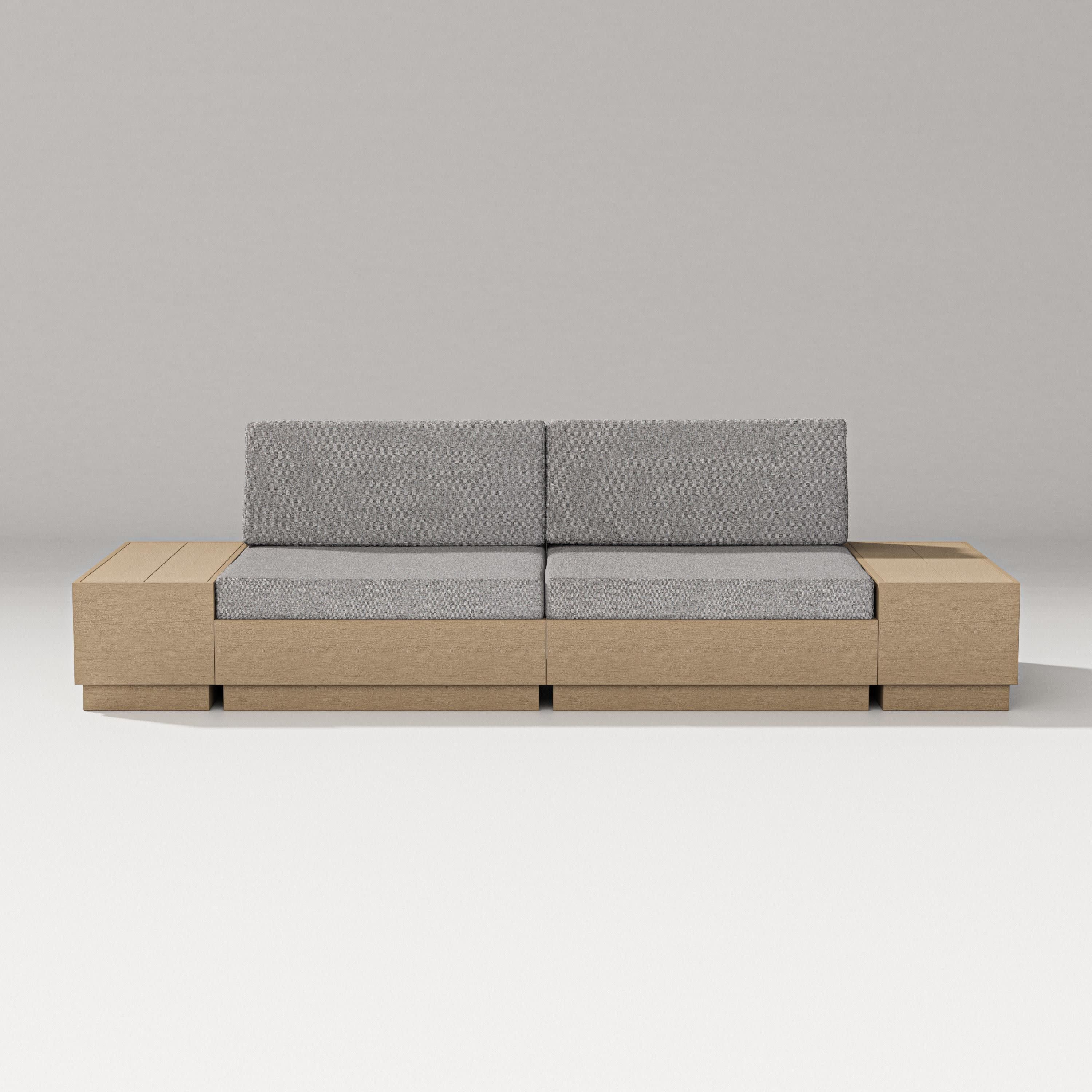 Elevate 4-Piece Loveseat Sectional in Vintage Sahara / Grey Mist