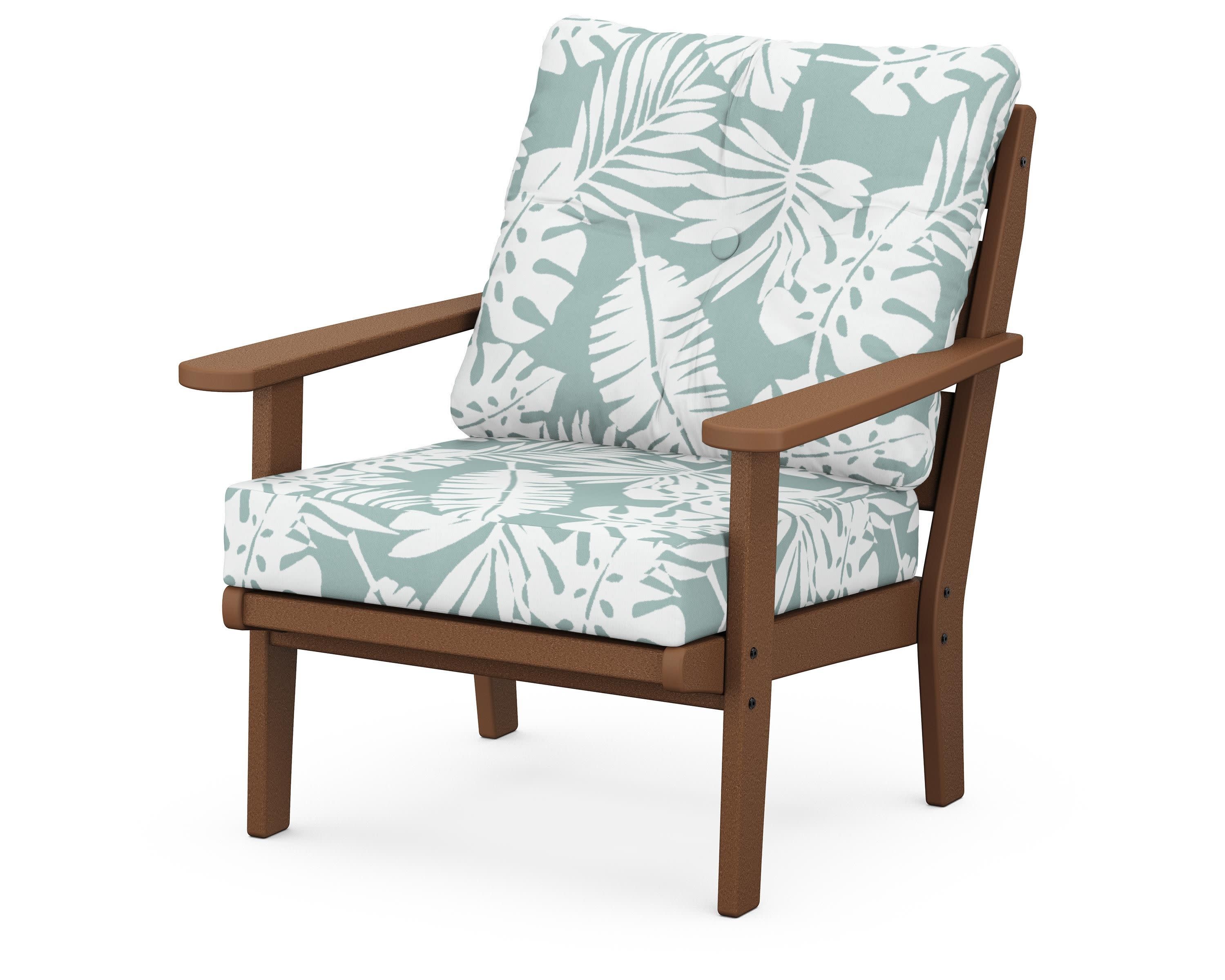 Lakeside Deep Seating Chair in Teak / Leaf Glacier Spa