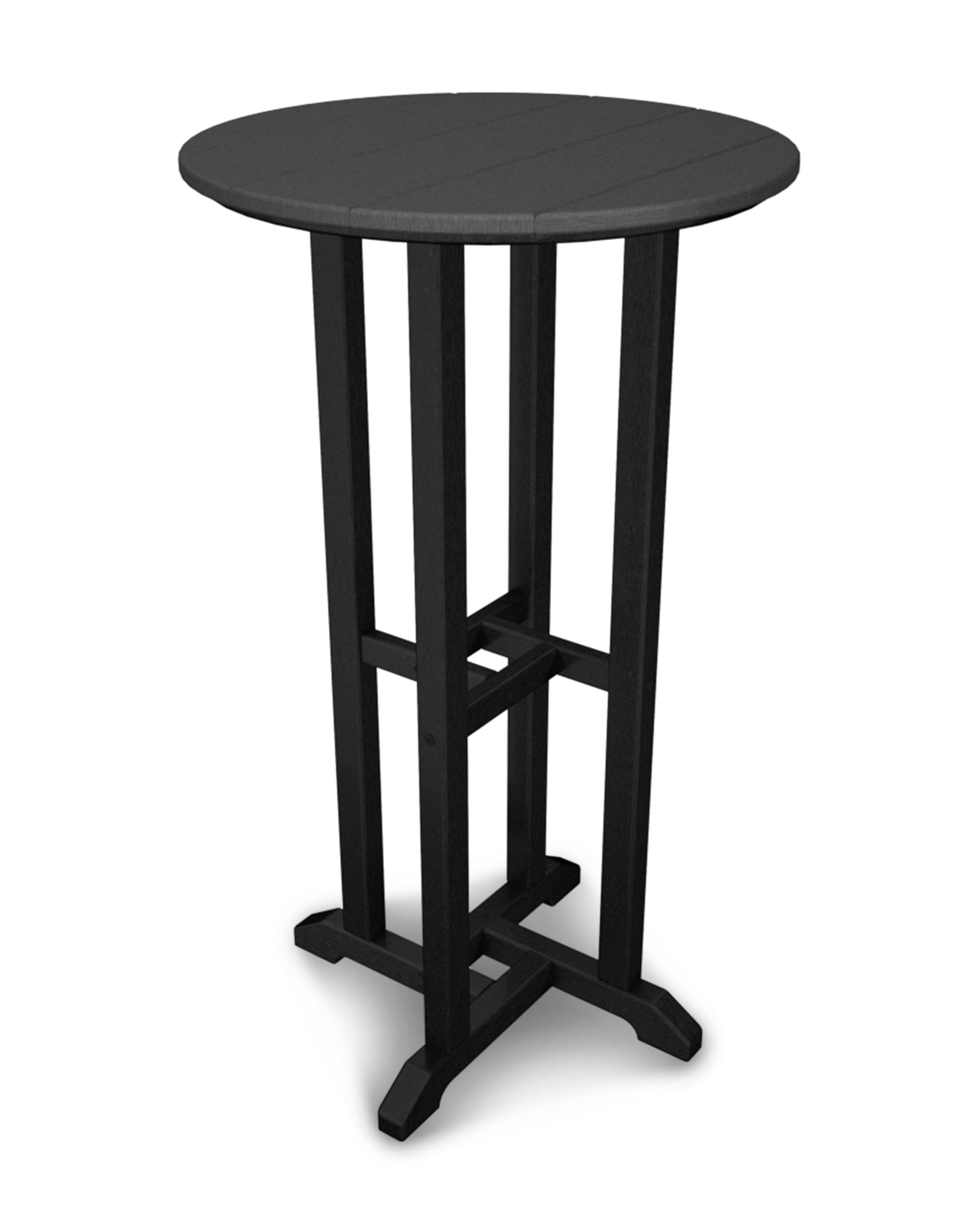 Contempo 24" Round Bar Table in Black / Slate Grey