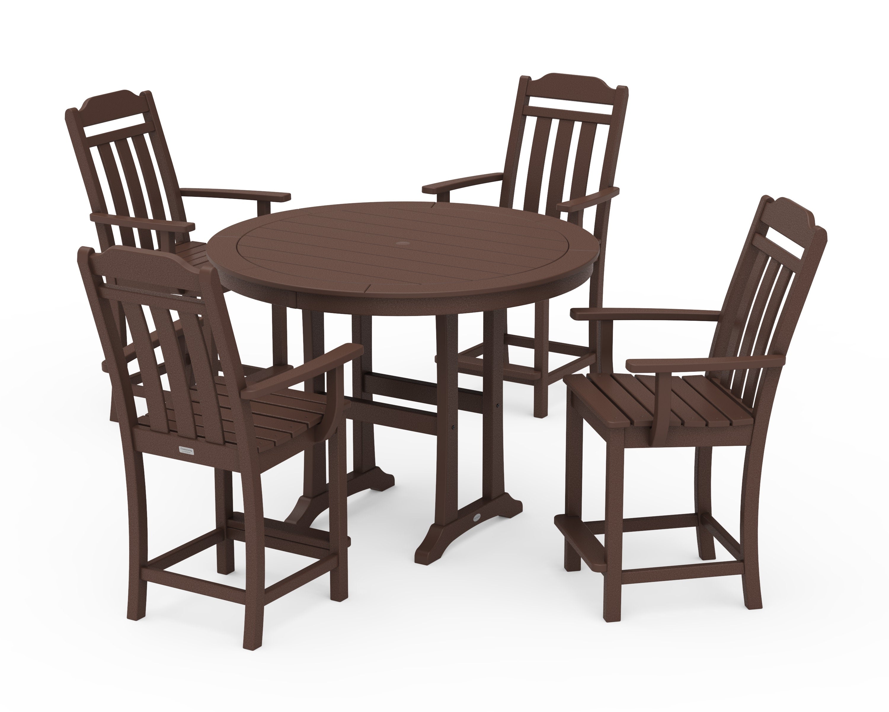 Cottage 5-Piece Round Counter Set in Mahogany